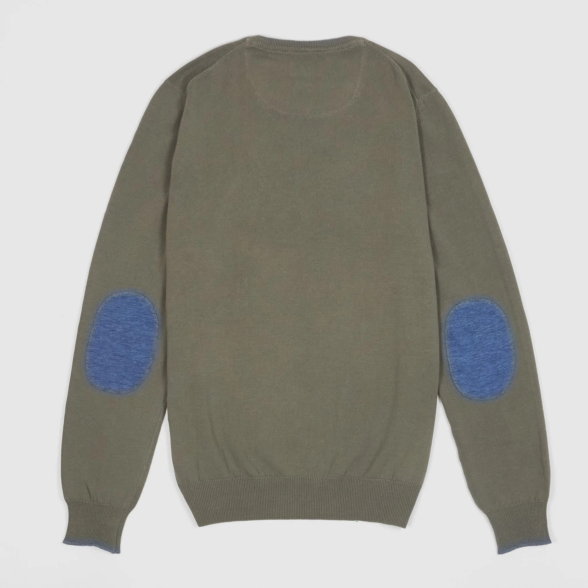 Gran Sasso Crew Neck Knitted Cotton Pullover With Elbow Reinforcement sold by DeeCee style product image thumbnail 2