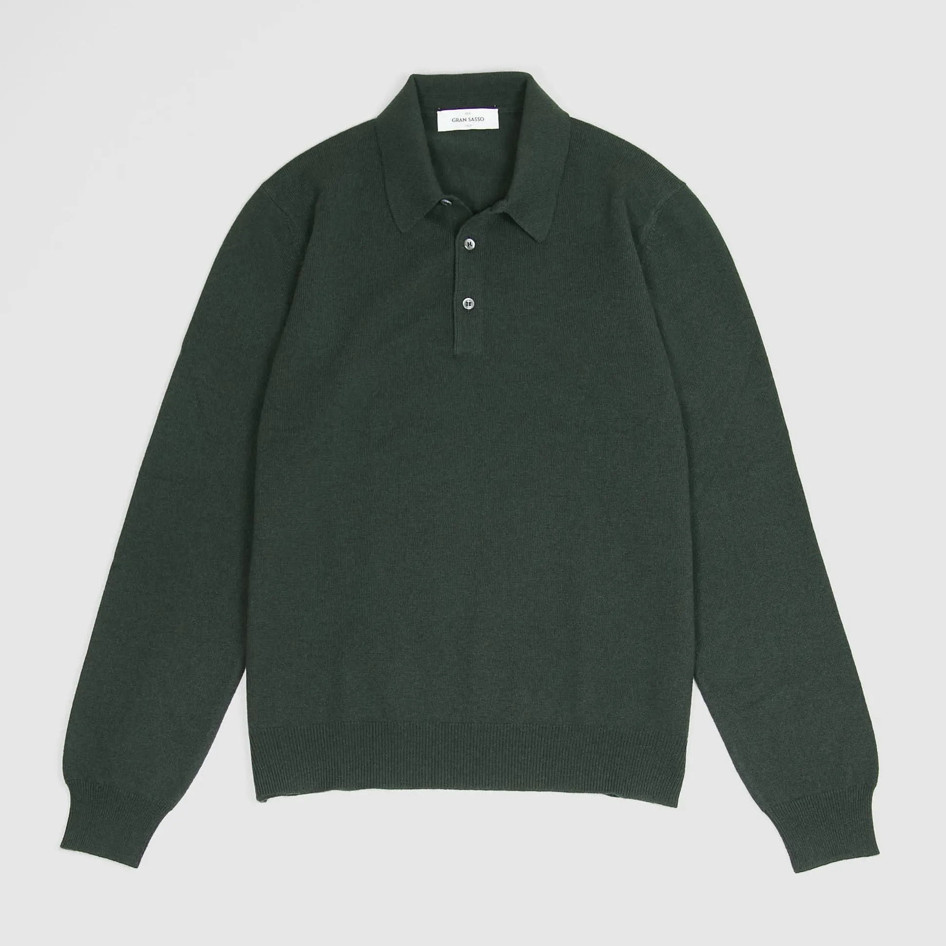 Gran Sasso Wool/ Cashmere Long Sleeve Polo Shirt sold by DeeCee style product image thumbnail 2