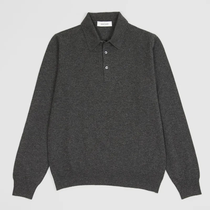 Gran Sasso Wool/ Cashmere  Long Sleeve Polo Shirt sold by DeeCee style