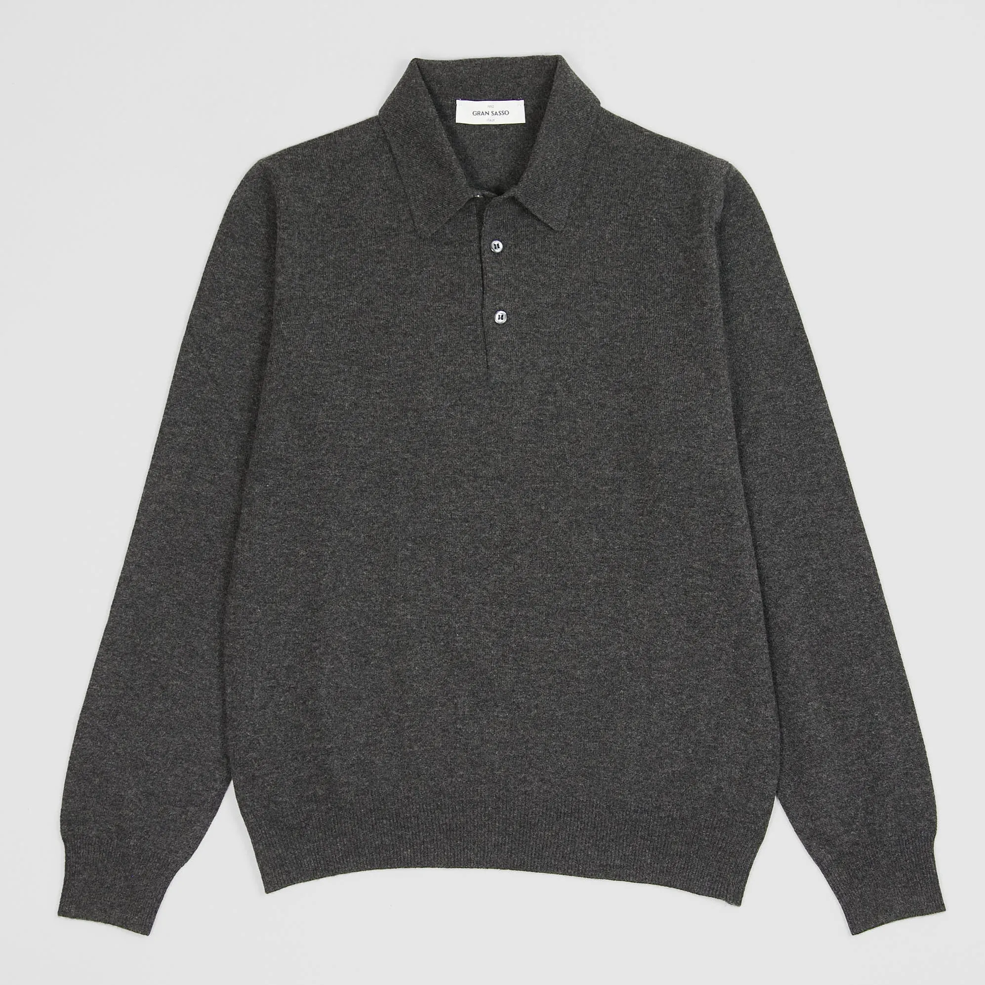 Gran Sasso Wool/ Cashmere Long Sleeve Polo Shirt sold by DeeCee style