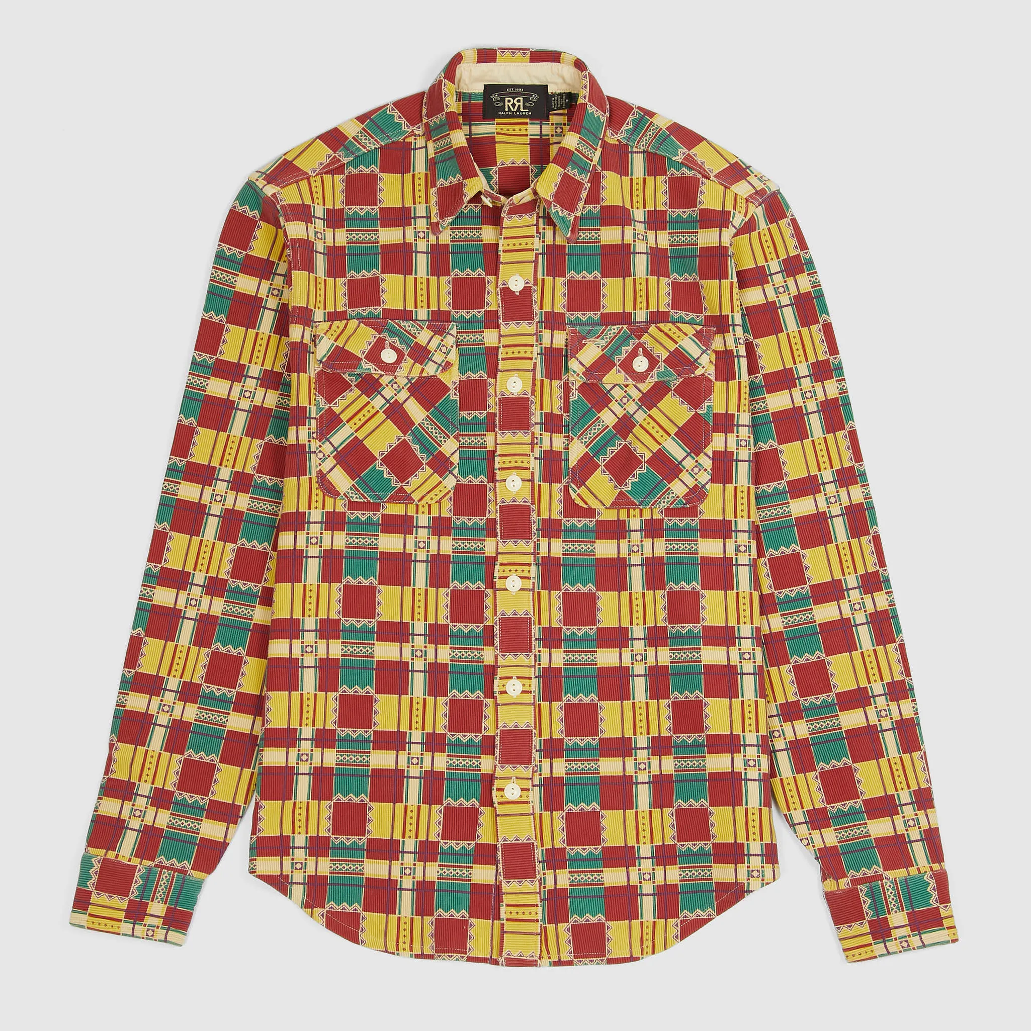 Double RL Matlock Multicolor Knitted Overshirt sold by DeeCee style