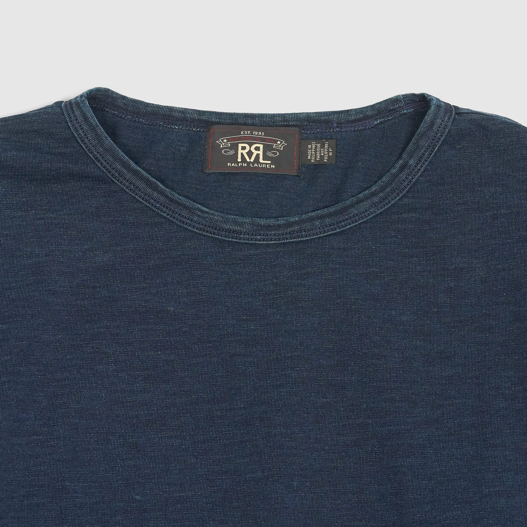 Double RL Long Sleeve Indigo Crew Neck T- Shirt sold by DeeCee style product image thumbnail 5
