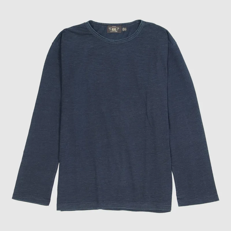 Double RL Long Sleeve Indigo Crew Neck T- Shirt sold by DeeCee style