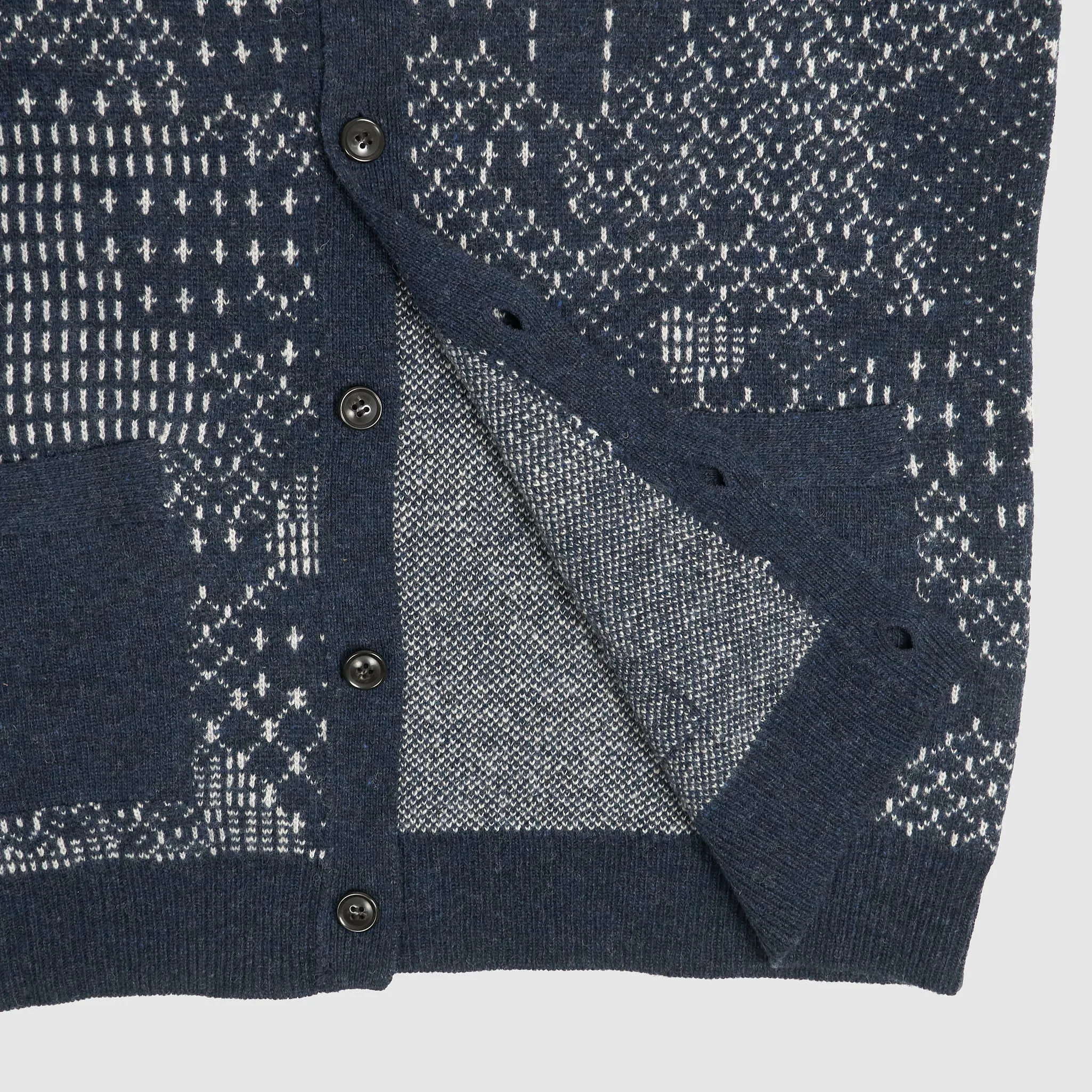 FDMTL Patchwork-Sashiko Wool Cardigan sold by DeeCee style product image thumbnail 3