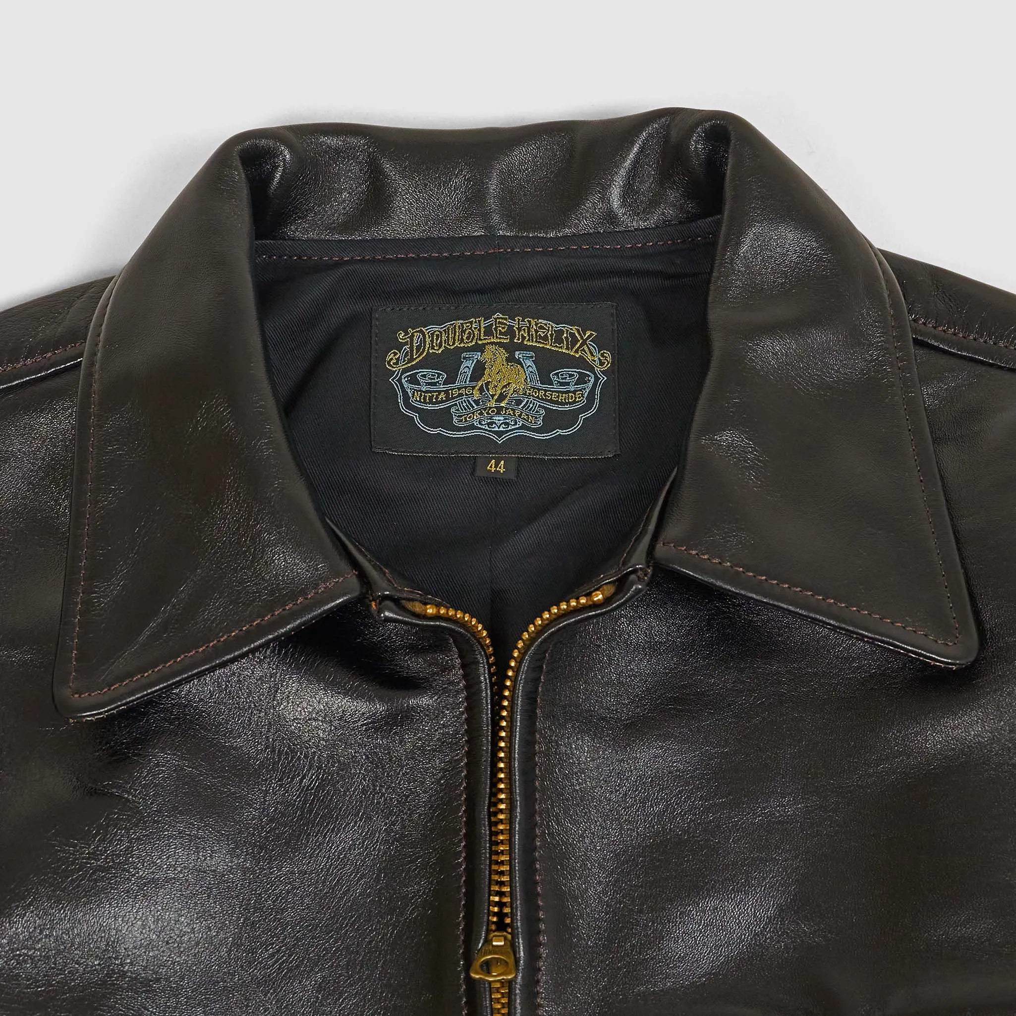 Double Helix Classic 1930's Black Overdyed Horse Leather Jacket sold by DeeCee style product image thumbnail 4