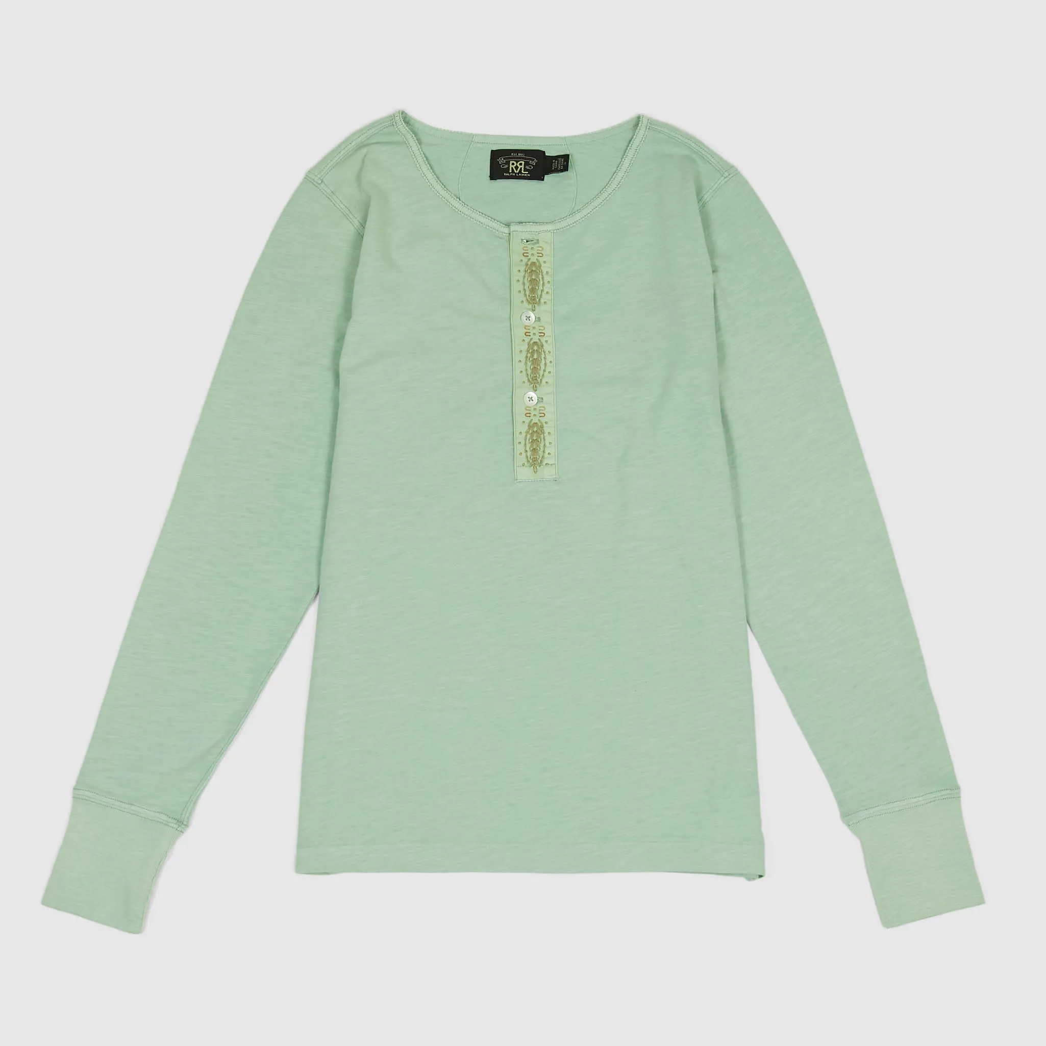 Double RL Ladies Long Sleeve Henley Shirt sold by DeeCee style