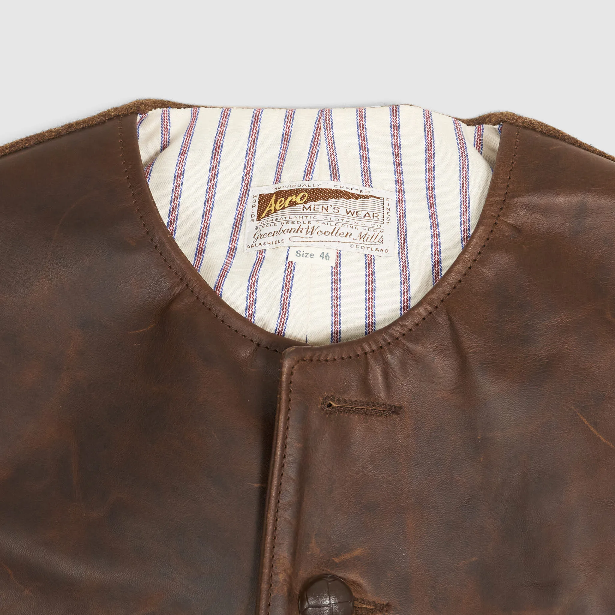 Aero Leathers Shackleton Wool-Leather Vest sold by DeeCee style product image thumbnail 4