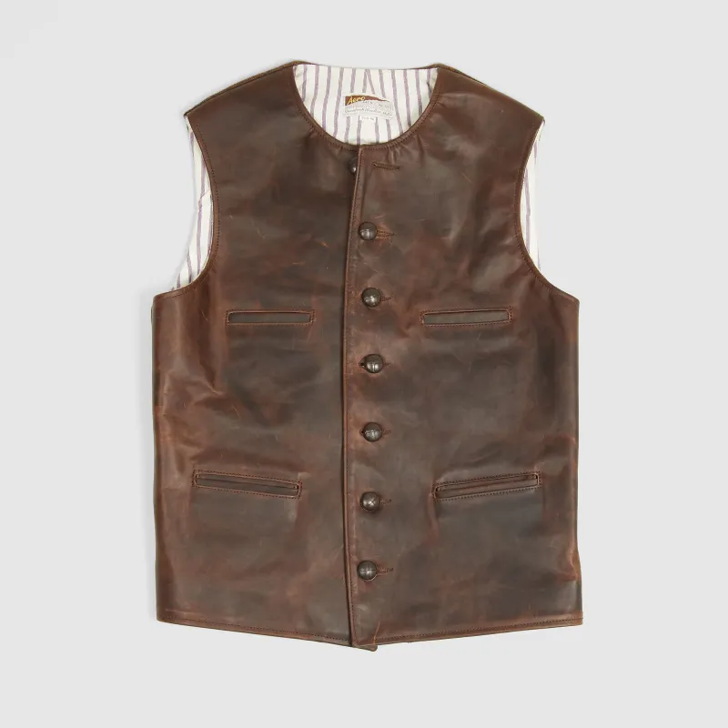 Aero Leathers Shackleton Wool-Leather Vest sold by DeeCee style