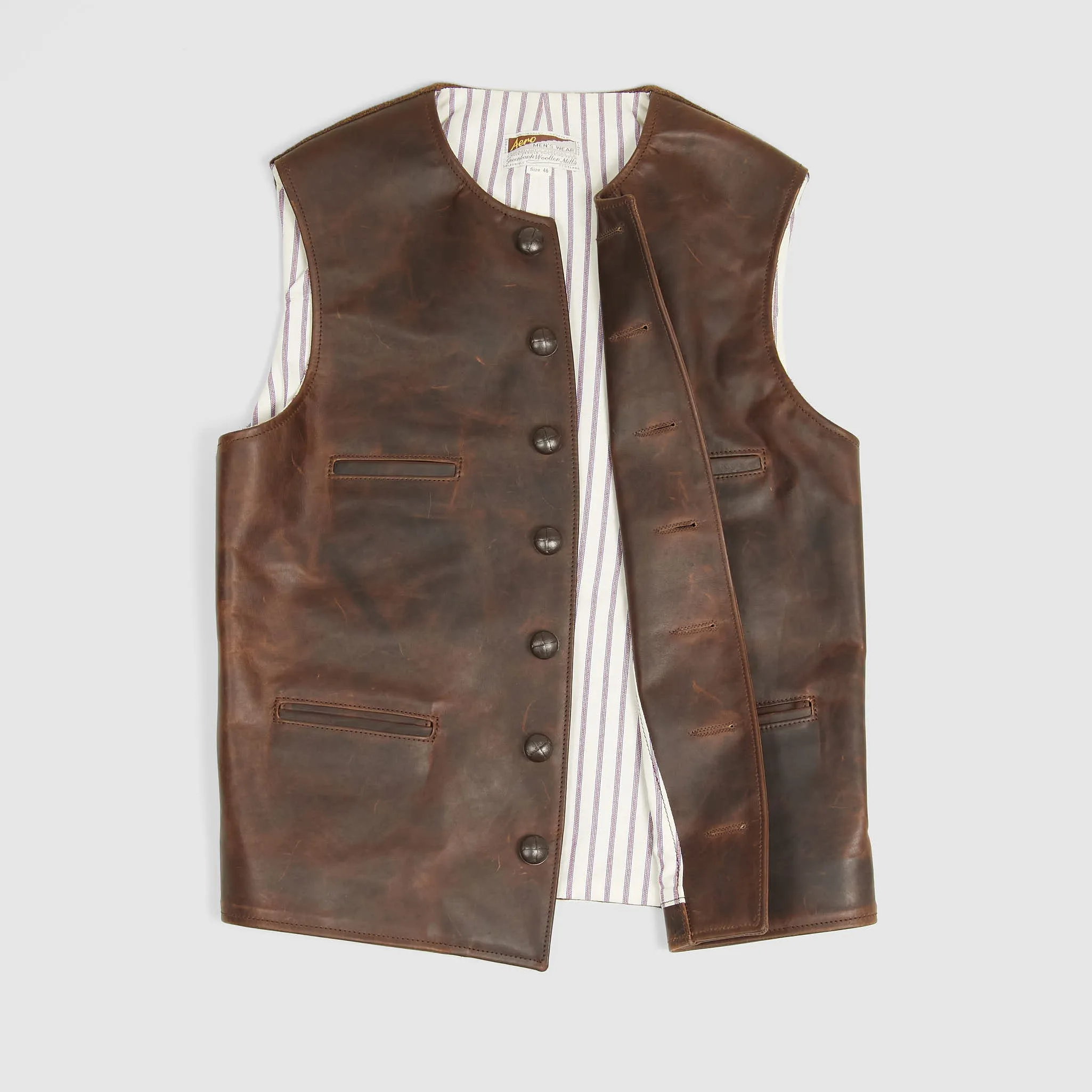 Aero Leathers Shackleton Wool-Leather Vest sold by DeeCee style product image thumbnail 2