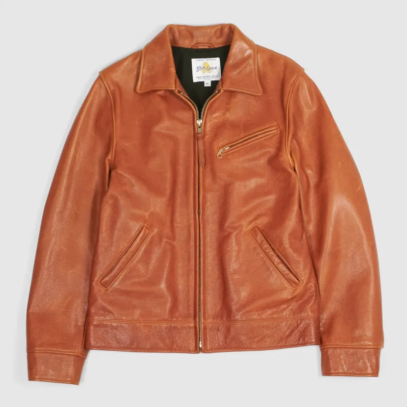 Golden Bear Soft Natural Waxed Leather Jacket sold by DeeCee style