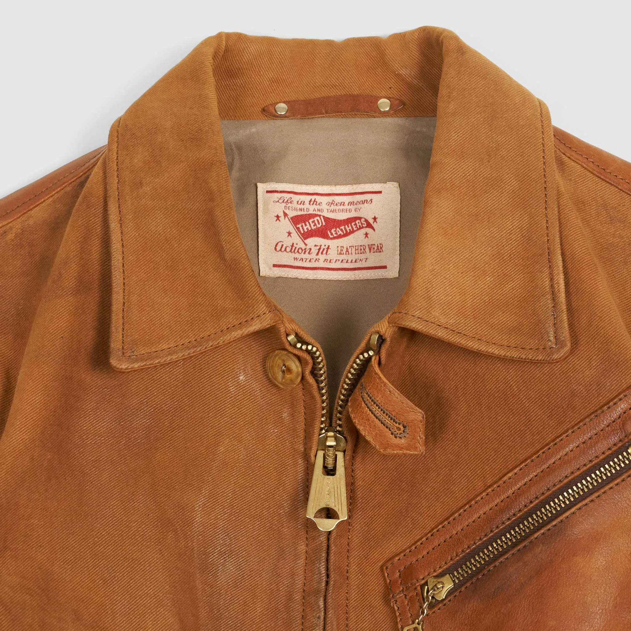 Thedi Leathers 2-Tone Canvas Buffalo Leather Jacket sold by DeeCee style product image thumbnail 5
