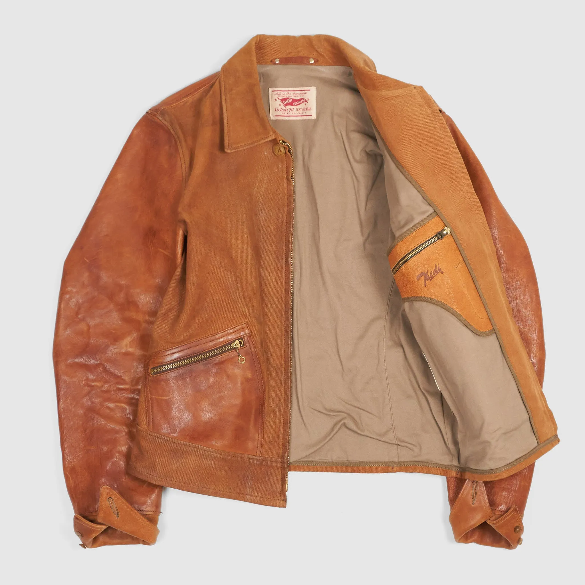 Thedi Leathers 2-Tone Canvas Buffalo Leather Jacket sold by DeeCee style product image thumbnail 2