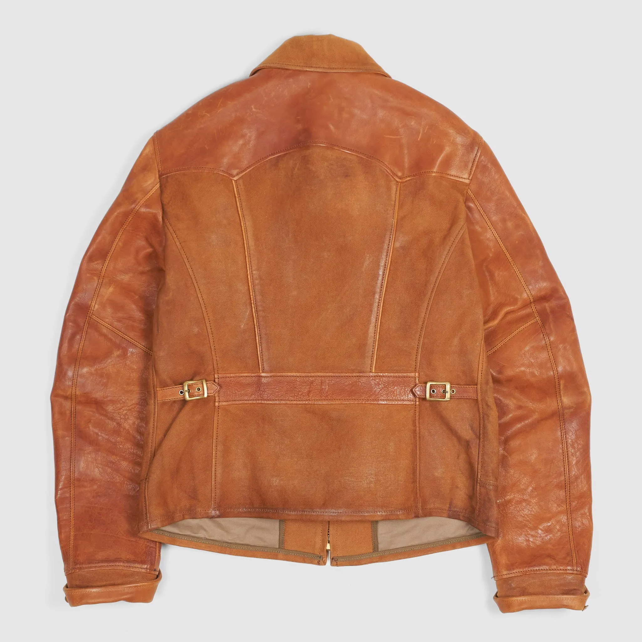 Thedi Leathers 2-Tone Canvas Buffalo Leather Jacket sold by DeeCee style product image thumbnail 3