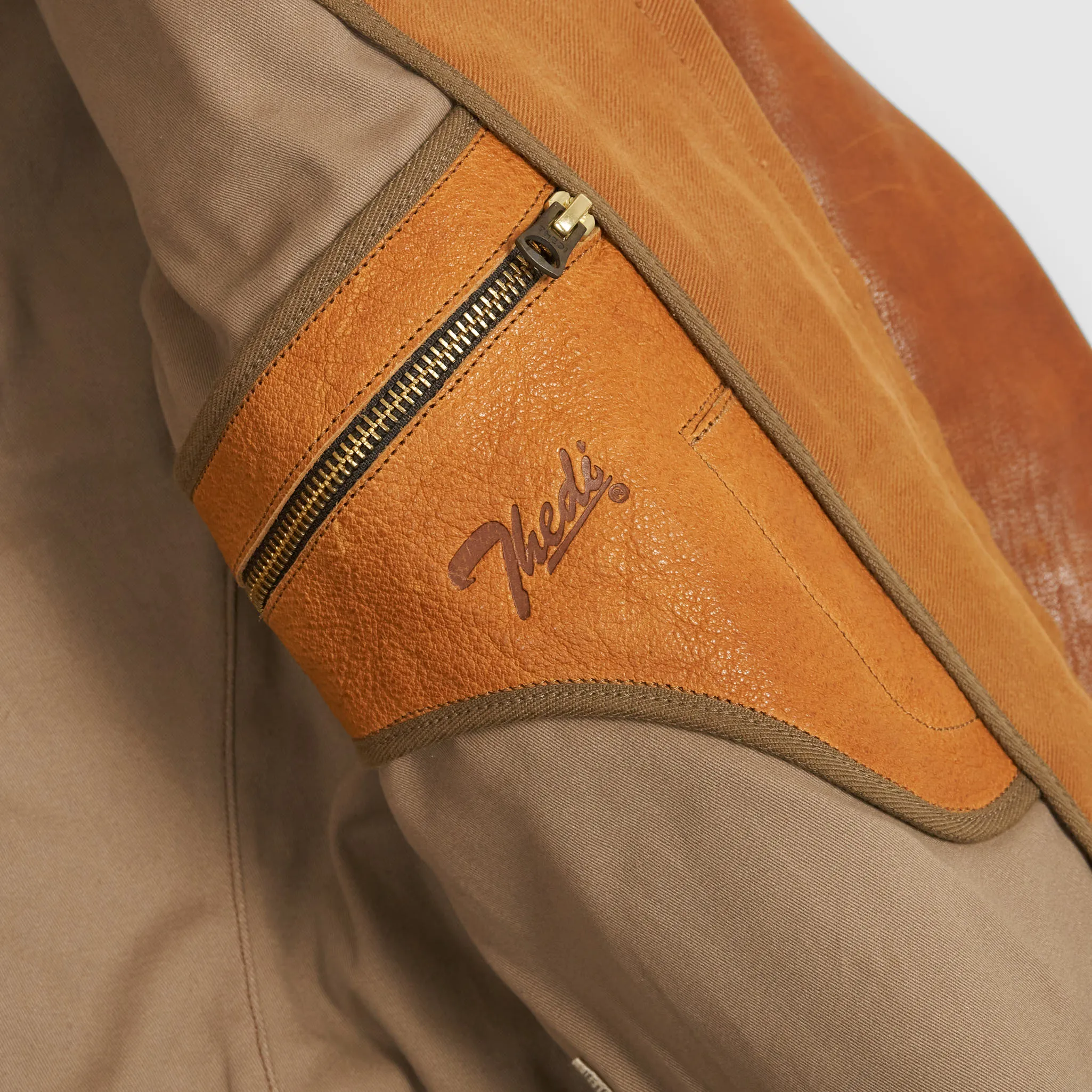 Thedi Leathers 2-Tone Canvas Buffalo Leather Jacket sold by DeeCee style product image thumbnail 4