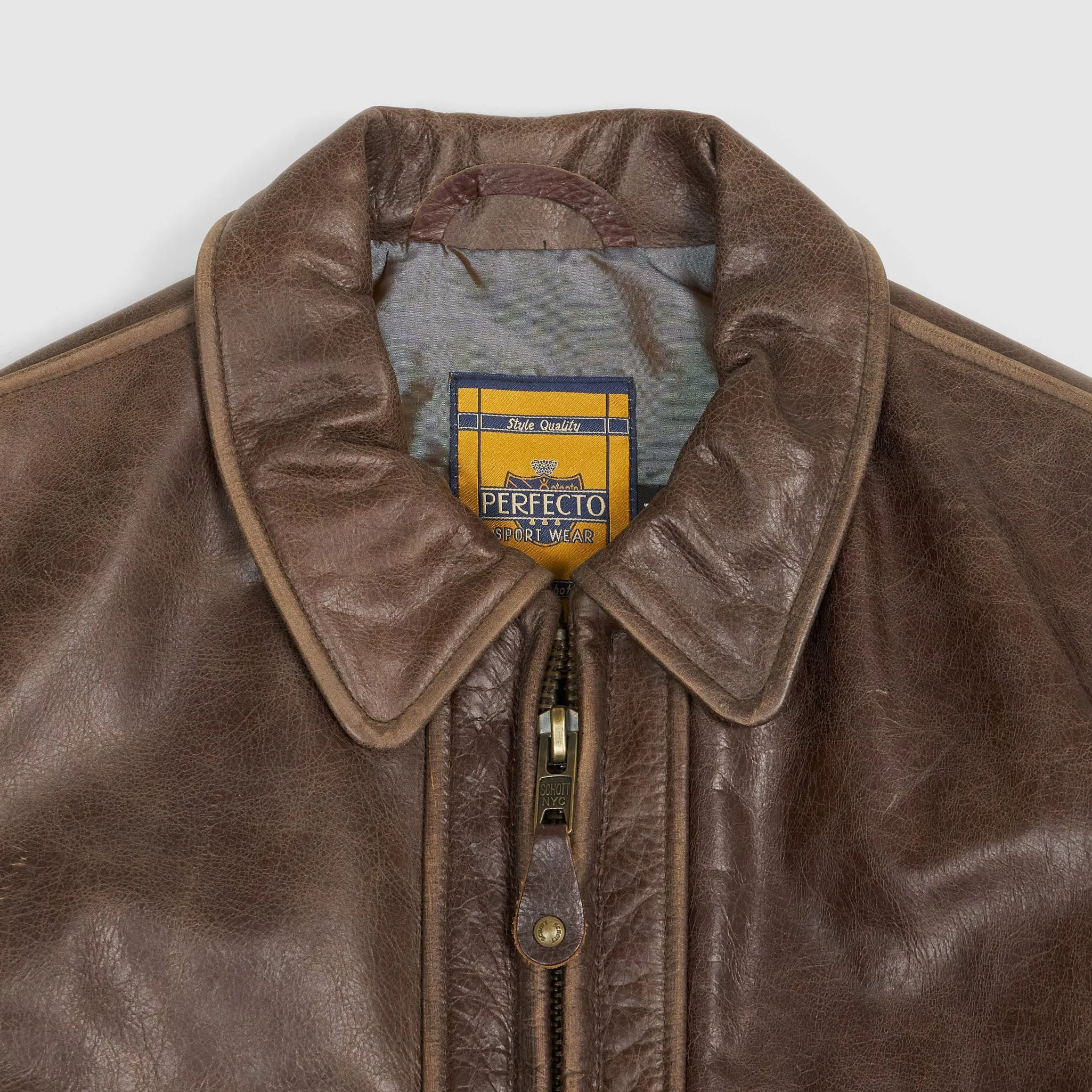 Schott N.Y.C. Antique Leather Biker Jacket sold by DeeCee style product image thumbnail 4
