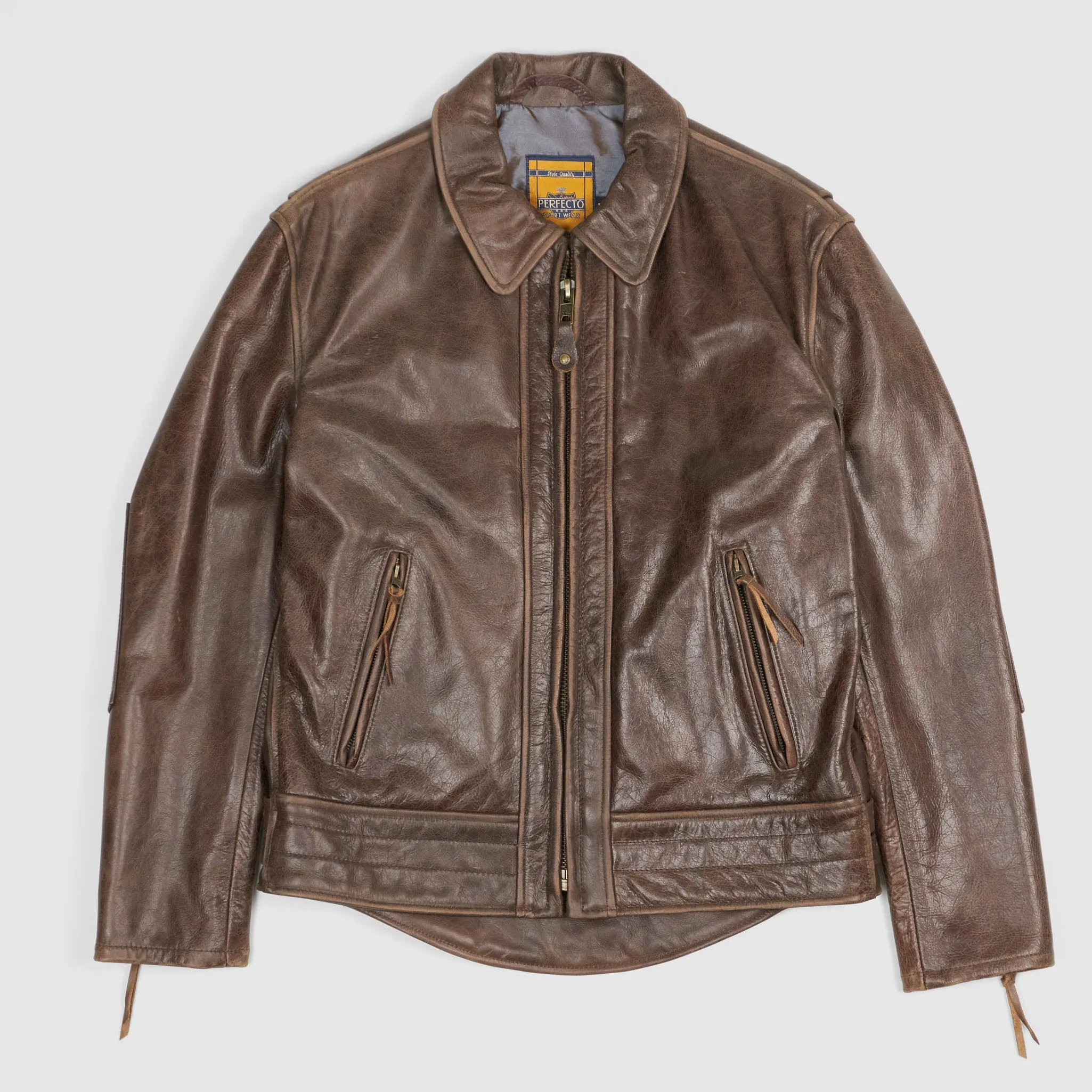 Schott N.Y.C. Antique Leather Biker Jacket sold by DeeCee style