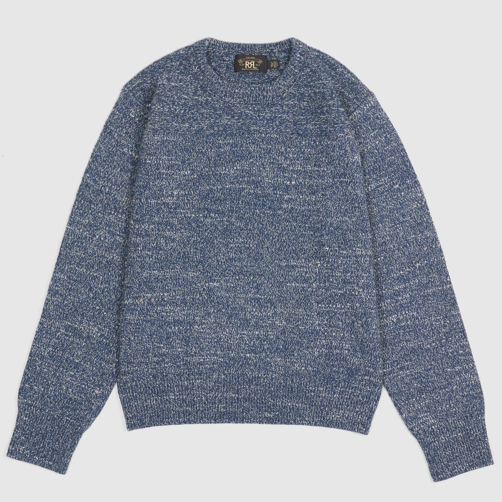 Double RL Knitted Crew Neck Cotton Sweater sold by DeeCee style