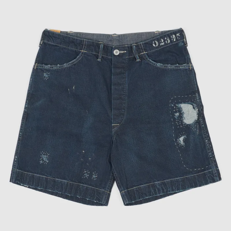 Double RL Hard Washed Navy Work Shorts sold by DeeCee style