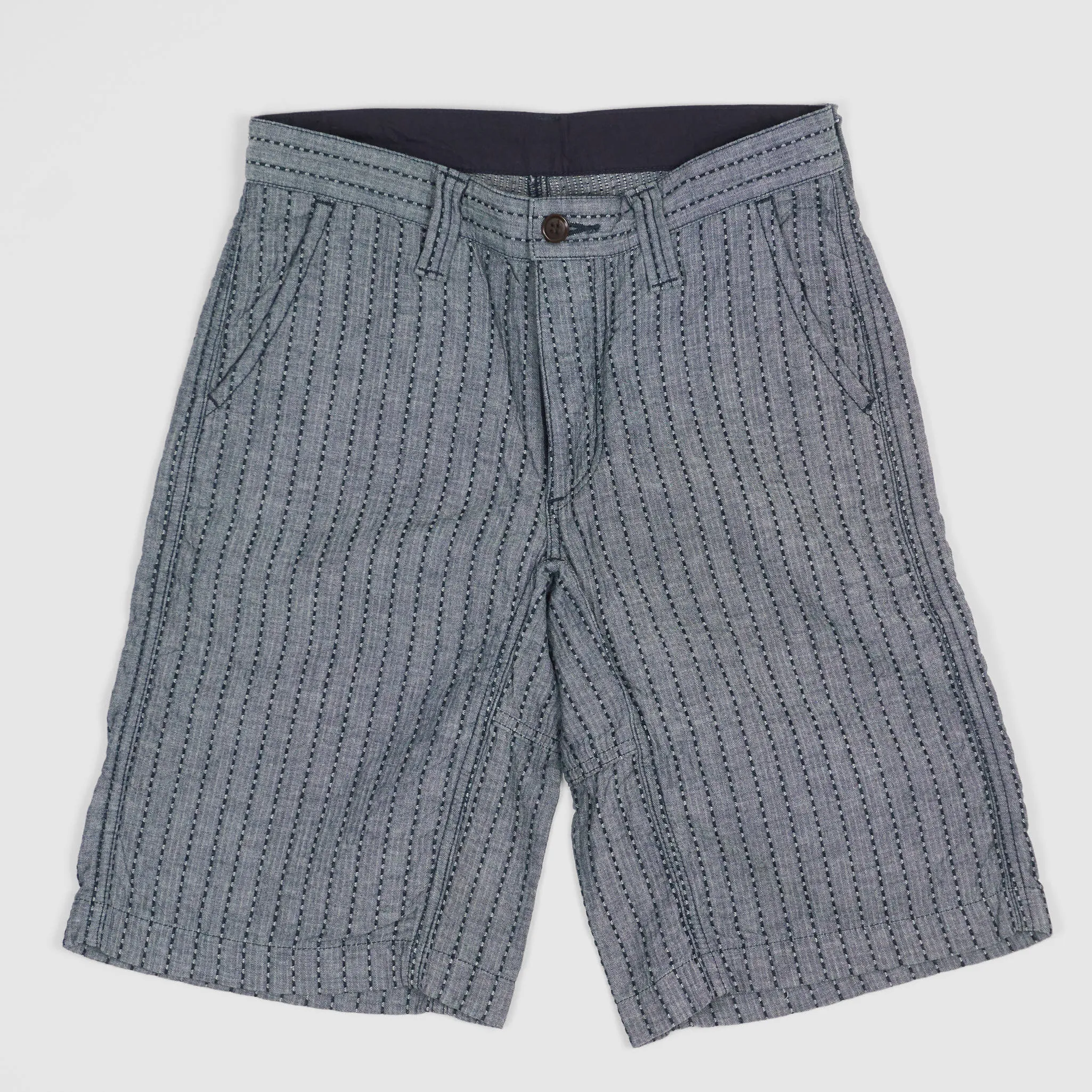 Samurai Jeans Sashiko Indigo Shorts sold by DeeCee style