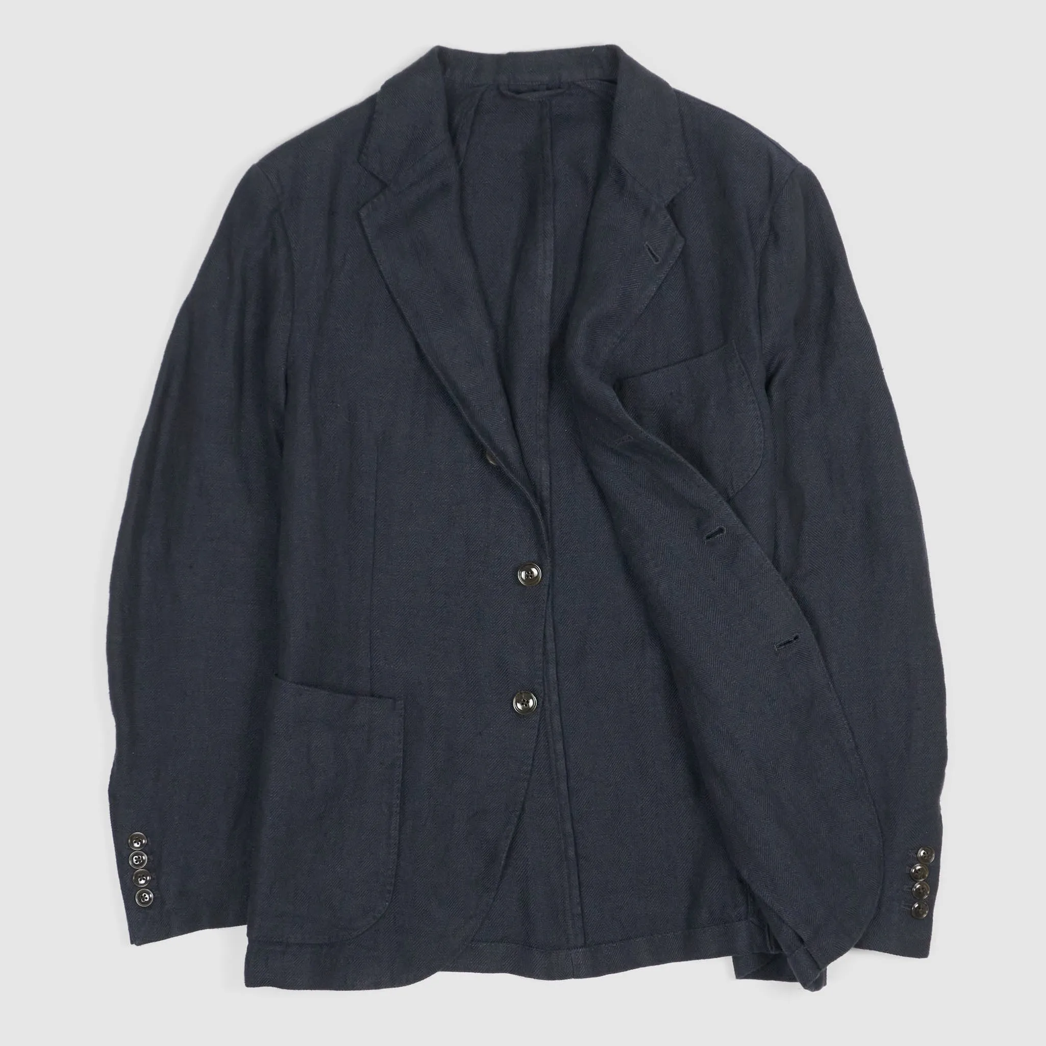 Man 1924 Kennedy Linen Herringbone Blazer 3 Navy sold by DeeCee style product image thumbnail 2