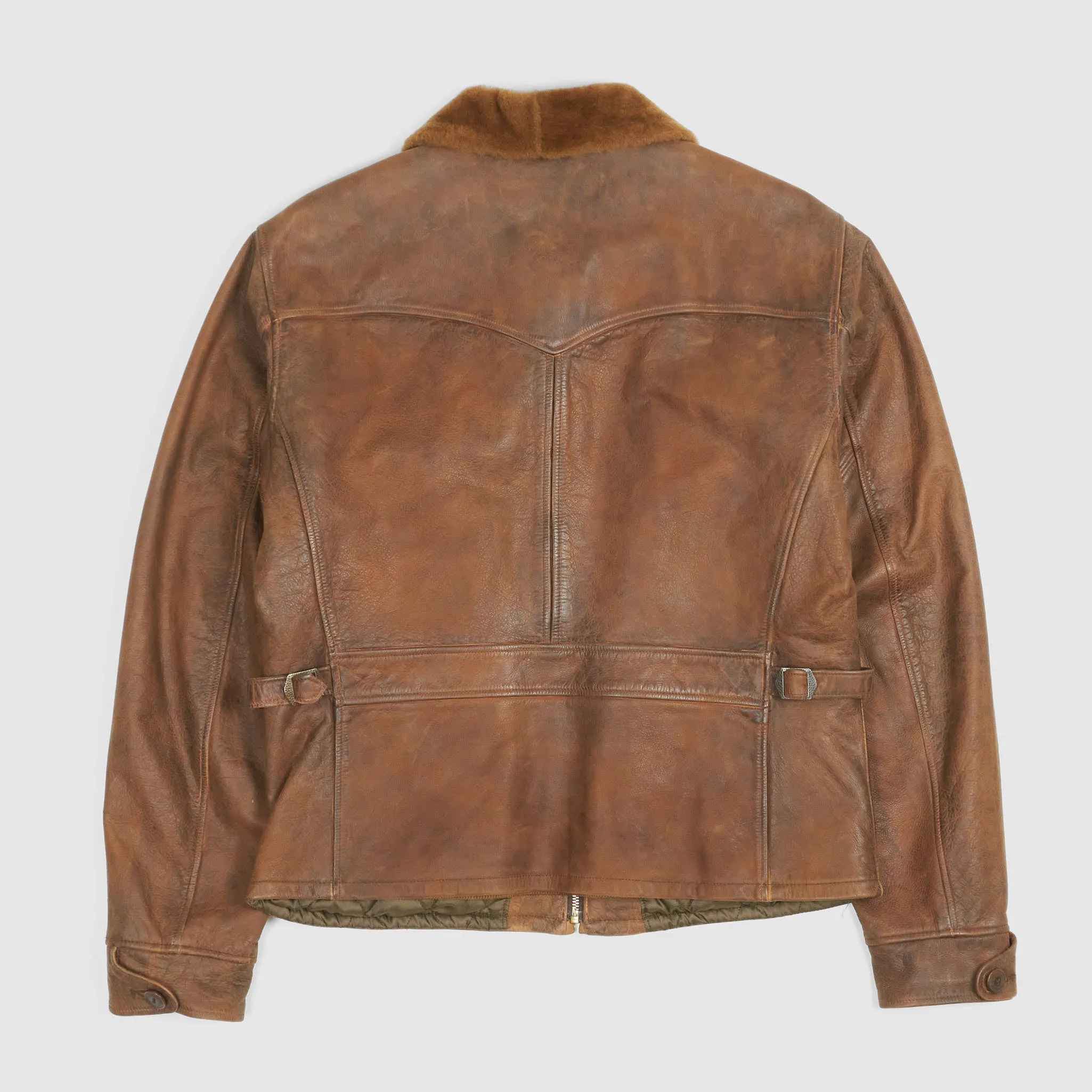 Double RL Shearling- Collar Leather Jacket sold by DeeCee style product image thumbnail 3