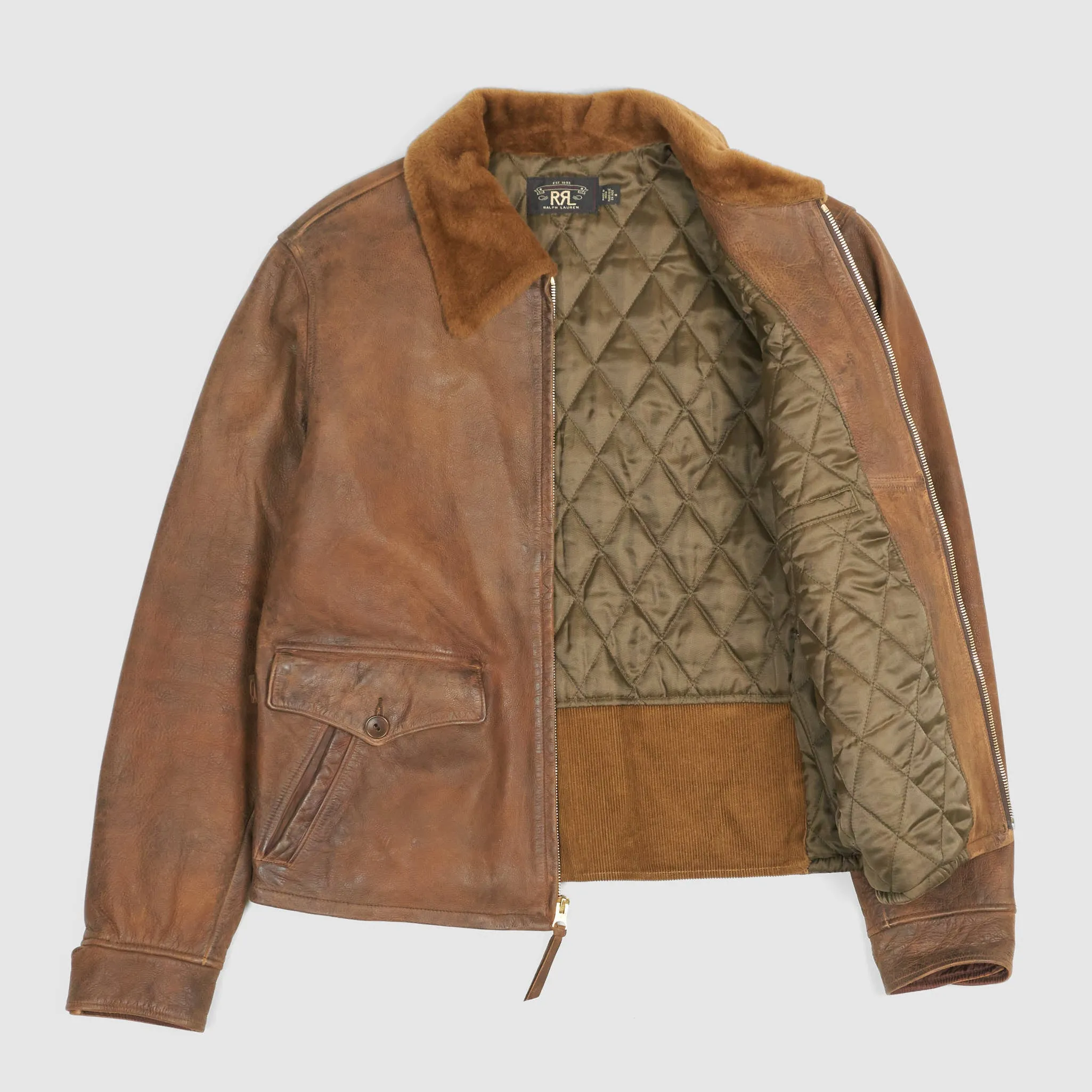 Double RL Shearling- Collar Leather Jacket sold by DeeCee style product image thumbnail 2