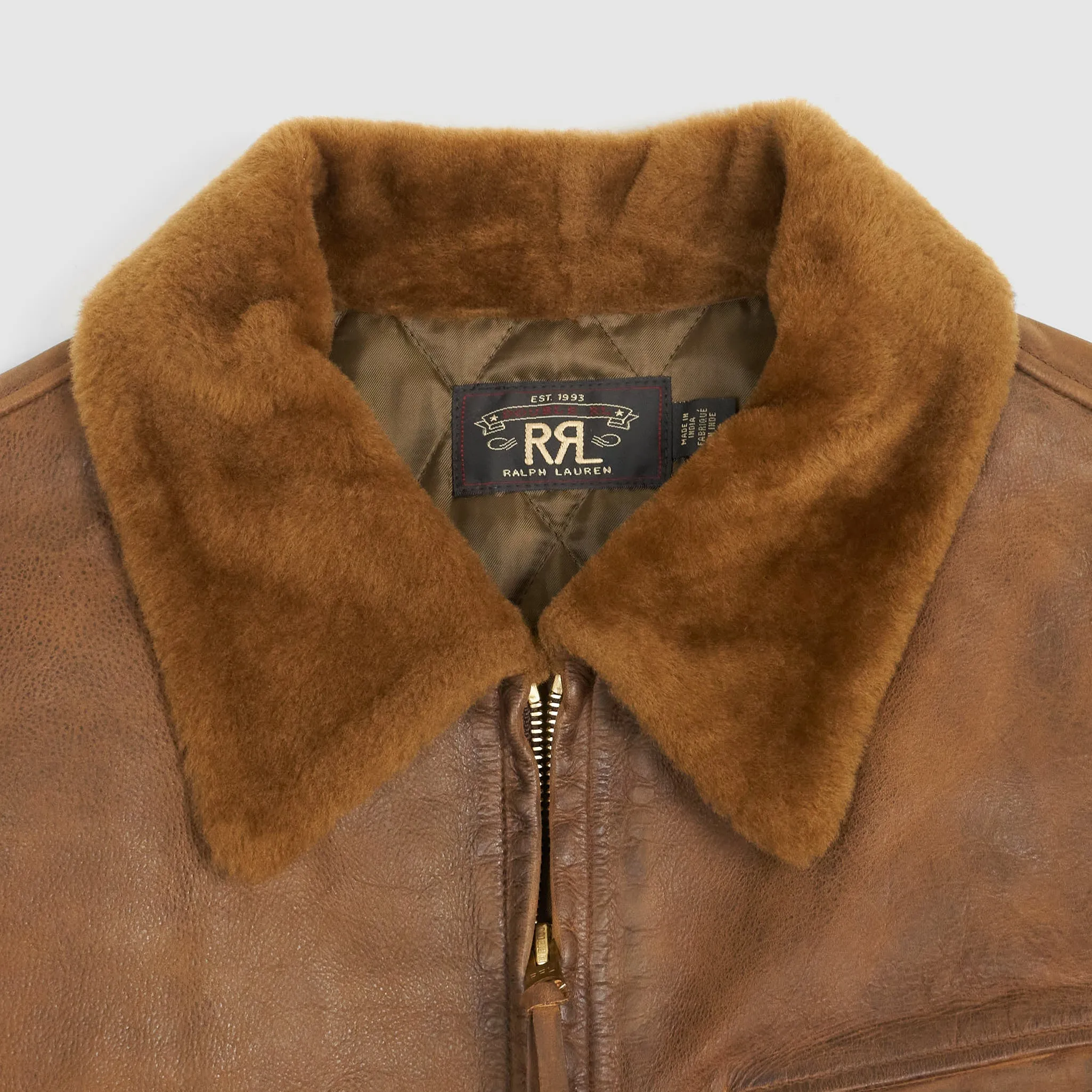 Double RL Shearling- Collar Leather Jacket sold by DeeCee style product image thumbnail 4