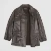Stewart Leather Car Coat Removable Shearling Collar sold by DeeCee style