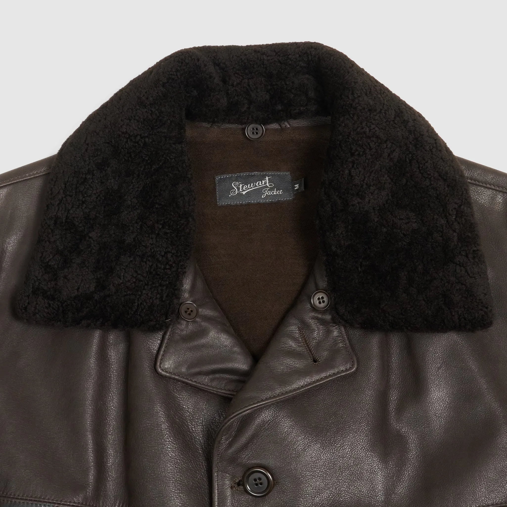 Stewart Leather Car Coat Removable Shearling Collar sold by DeeCee style product image thumbnail 3