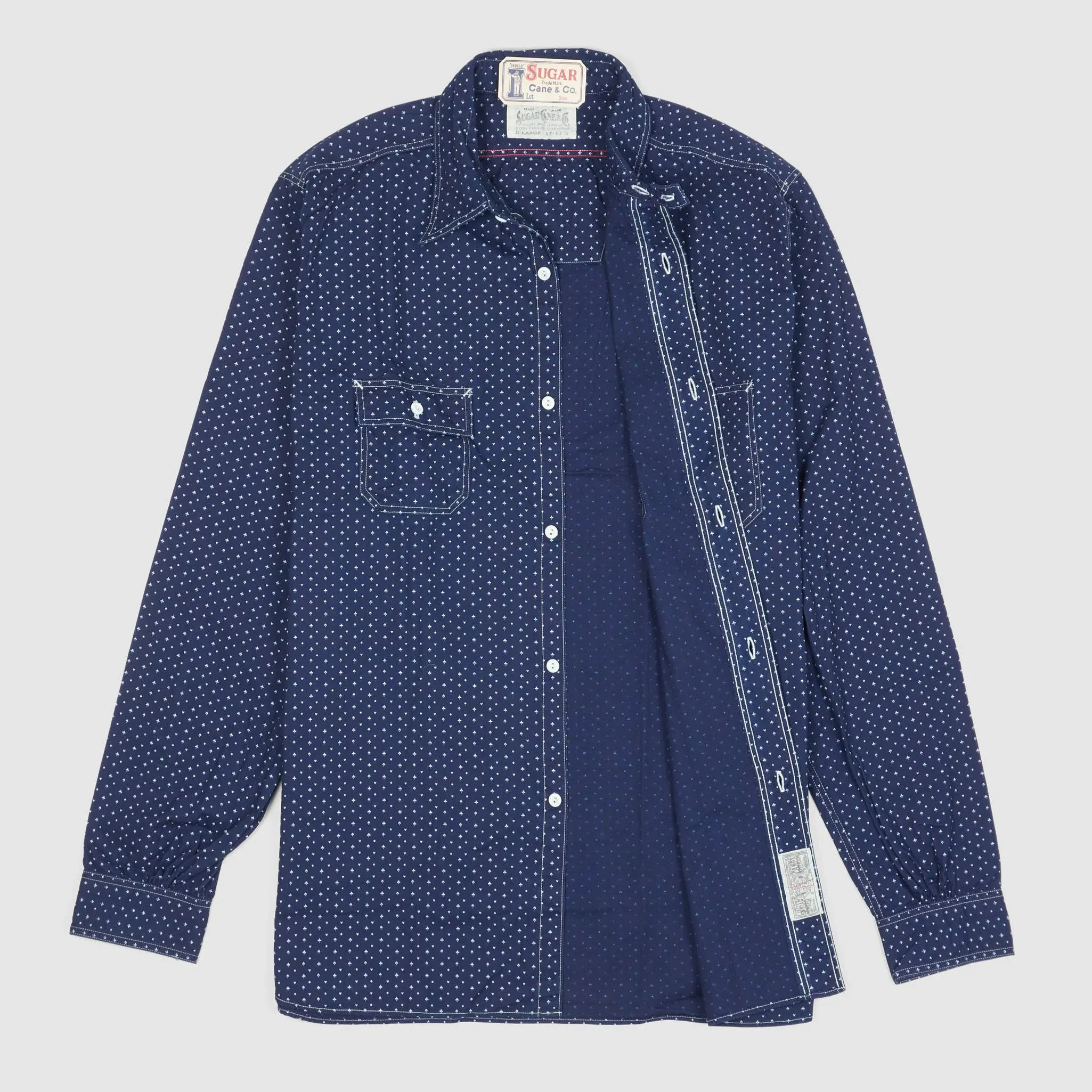 Sugar Cane Indigo Dyed Gambler Work Shirt sold by DeeCee style product image thumbnail 4