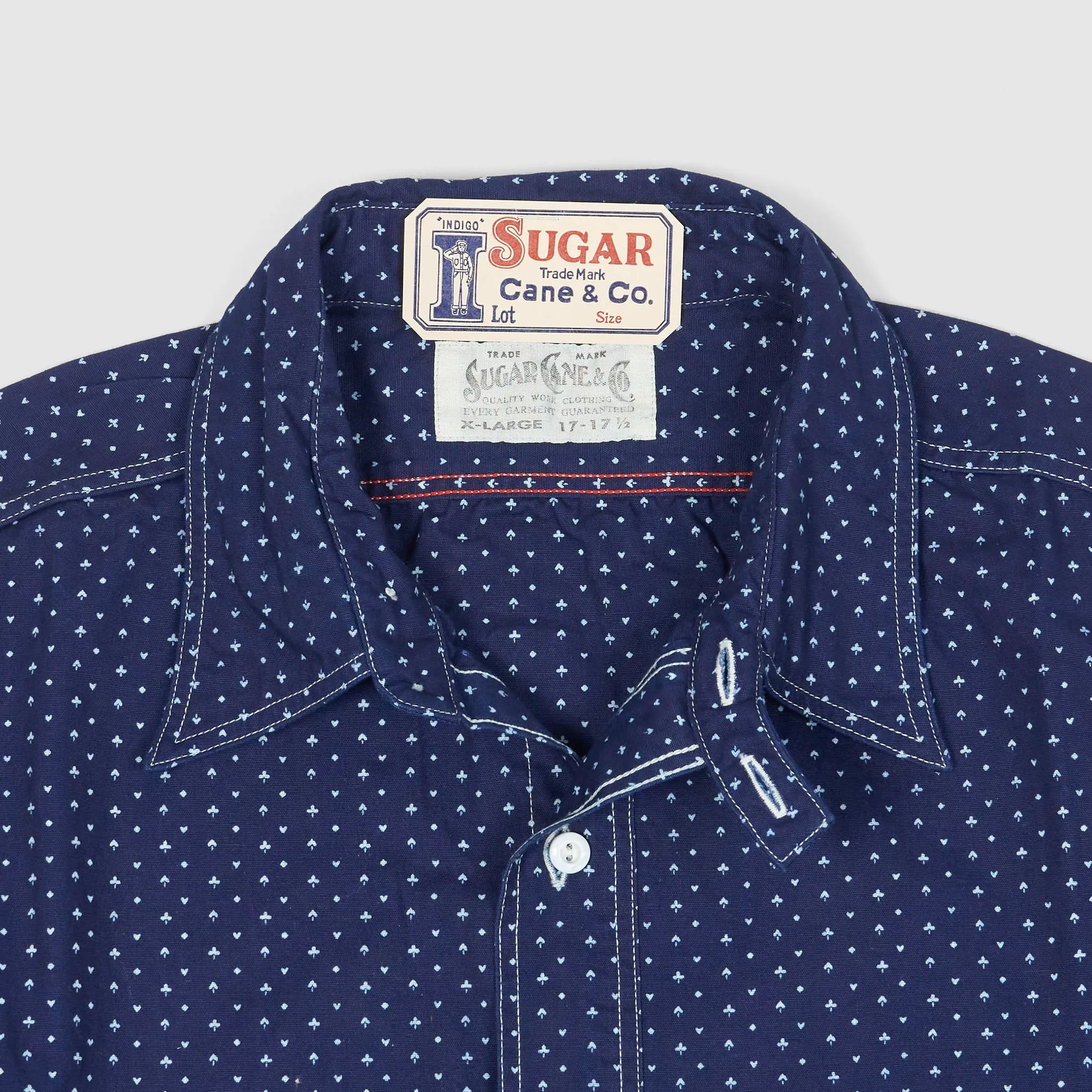 Sugar Cane Indigo Dyed Gambler Work Shirt sold by DeeCee style product image thumbnail 2