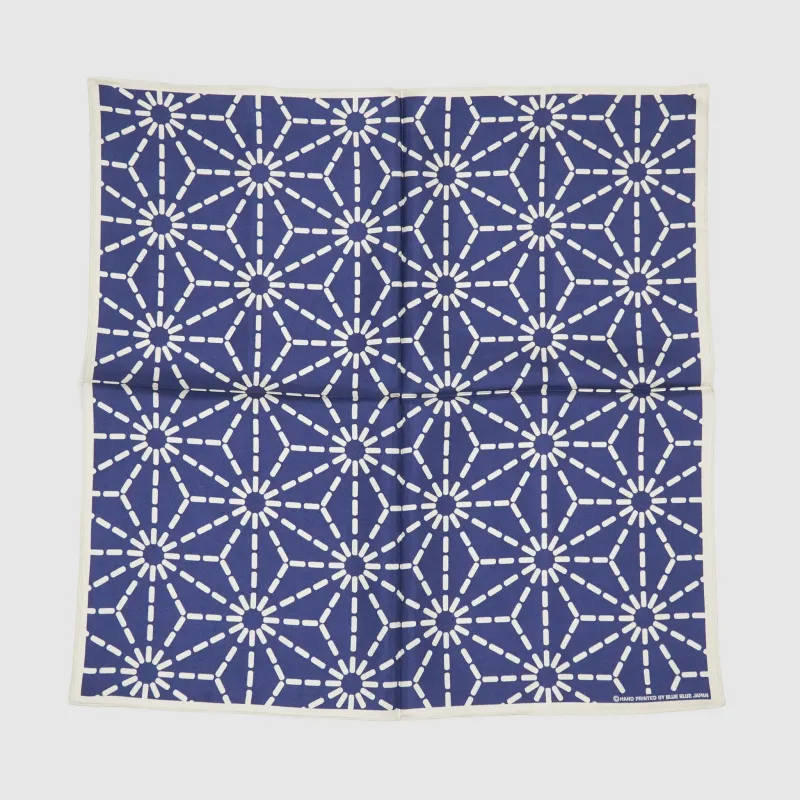 Blue Blue Japan Asanhoa Pattern Silk Bandana sold by DeeCee style