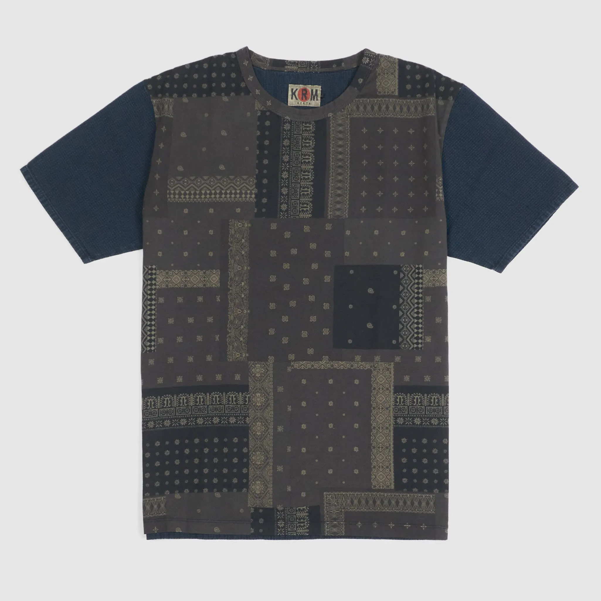 Koromo Crew Neck Front Printed Patchwork T-Shirt sold by DeeCee style