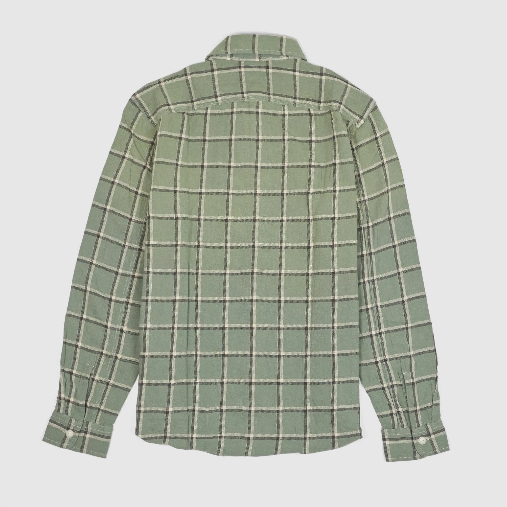Double RL Checked Light Soft Twill Work Shirt Light Green sold by DeeCee style product image thumbnail 4