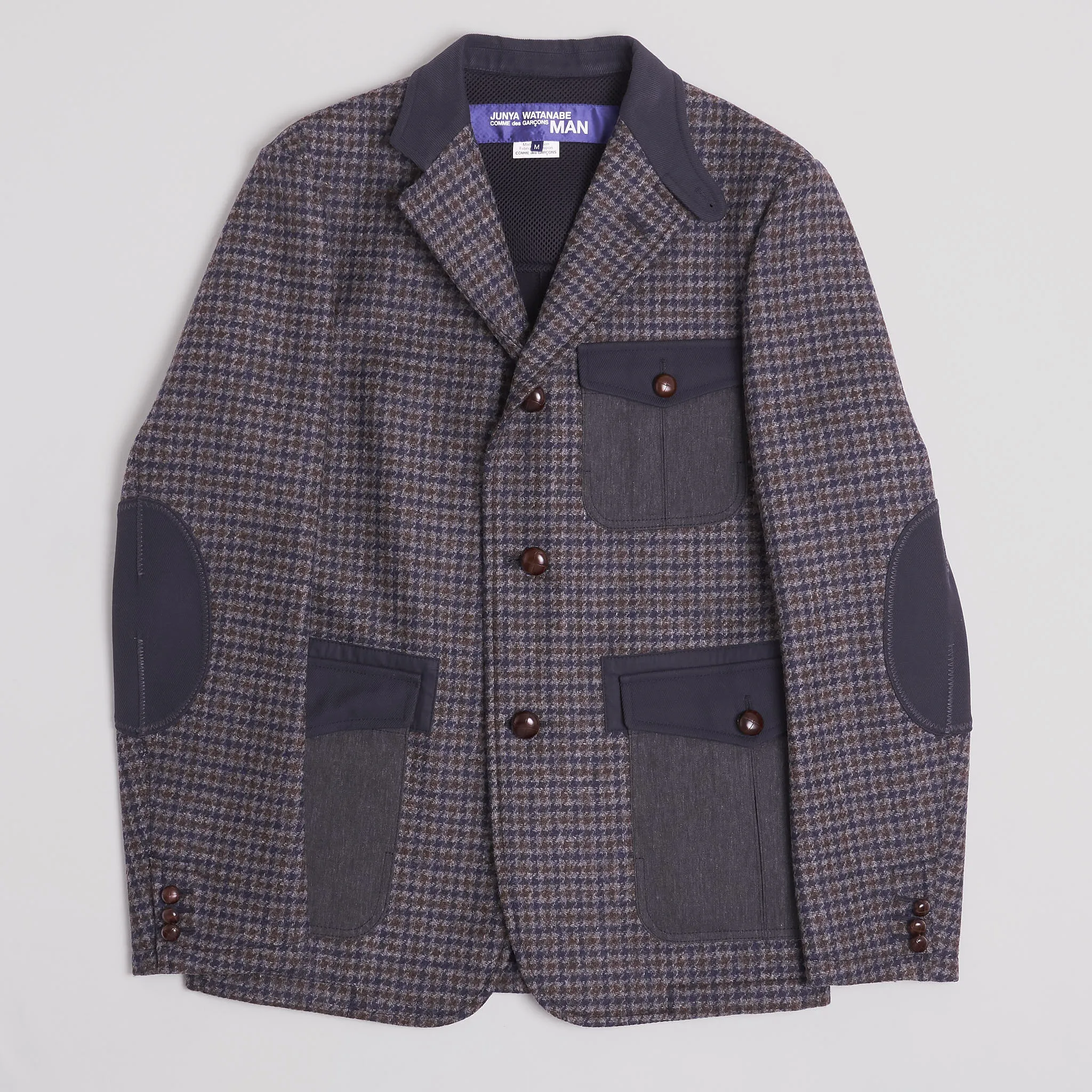 Junya Watanabe Man Pied de Coq Wool Blazer Neoprene Lining sold by DeeCee style