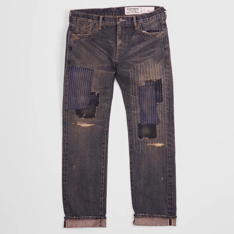 Neighborhood Straight Leg Sashiko Patchwork Selvage Denim Jeans [Archive] sold by DeeCee style