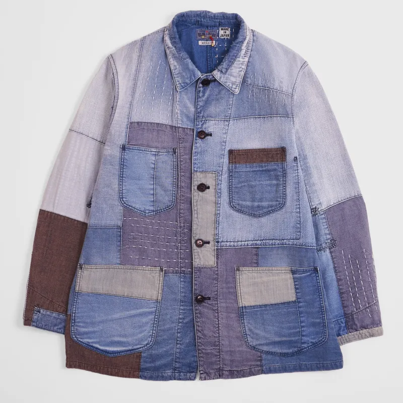 Blue Blue Japan Patchwork Coverall Jacket Yuki Fubuki sold by DeeCee style