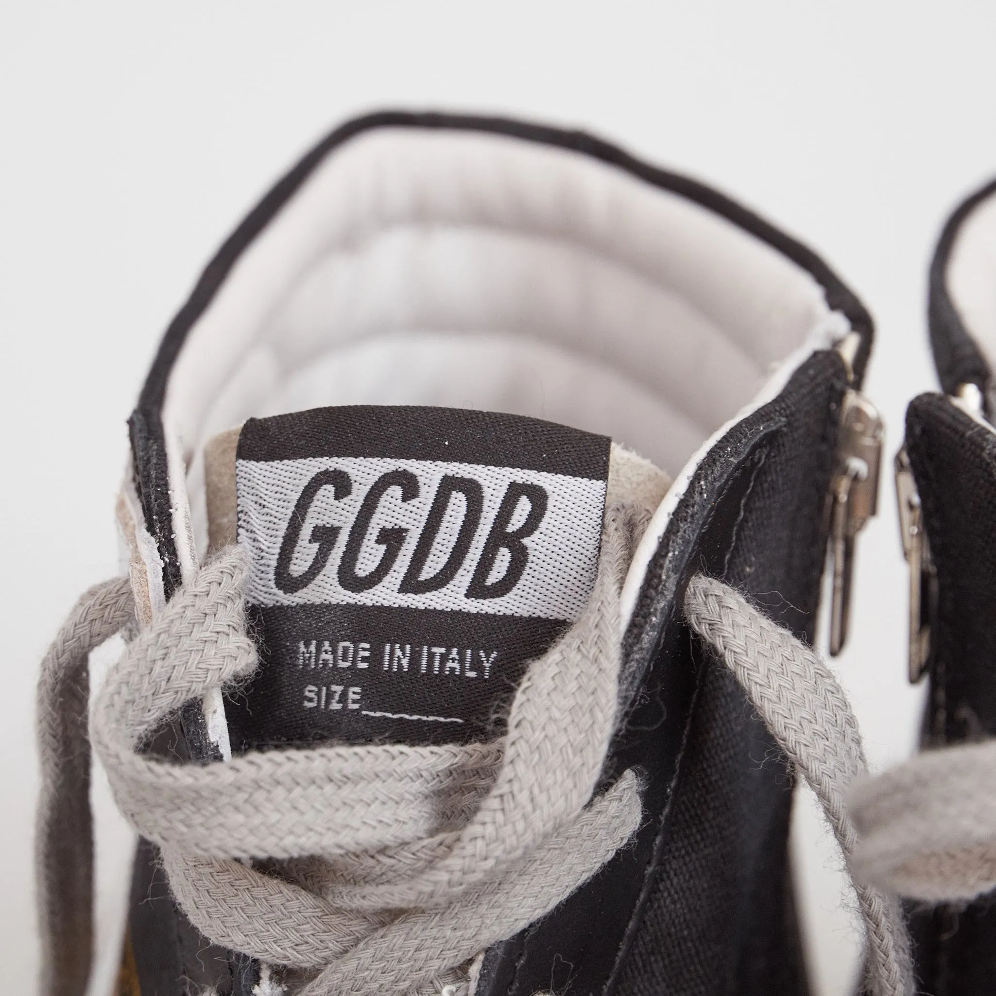 Golden Goose High Black Canvas Silver Slide Sneakers sold by DeeCee style product image thumbnail 4