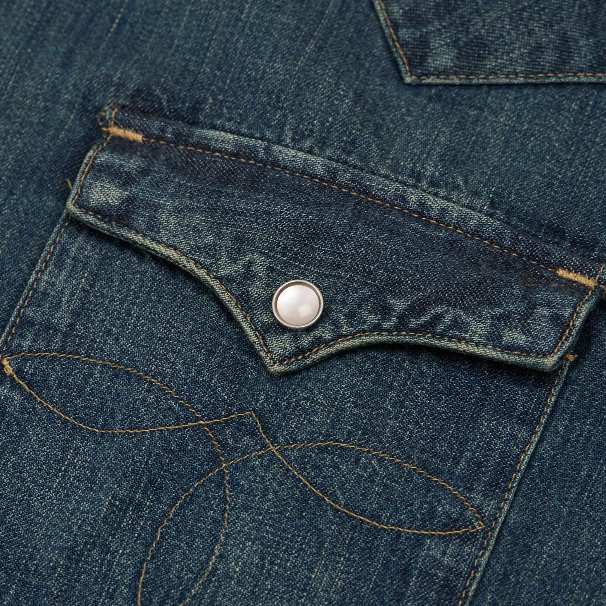 Double RL Vintage Classic Denim Shirt Stone Washed sold by DeeCee style product image thumbnail 4