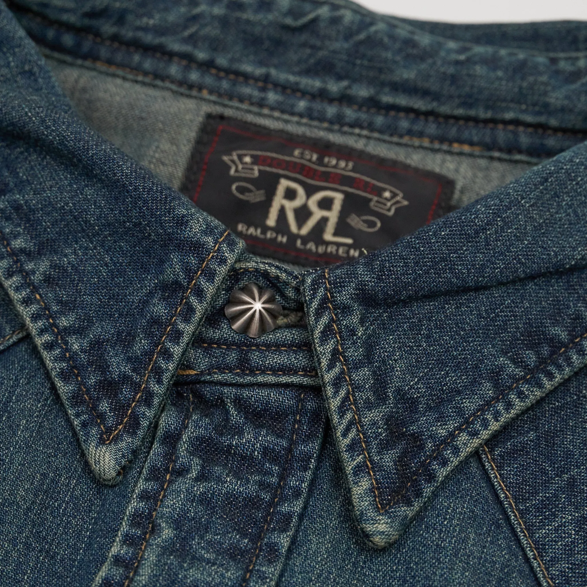 Double RL Vintage Classic Denim Shirt Stone Washed sold by DeeCee style product image thumbnail 3