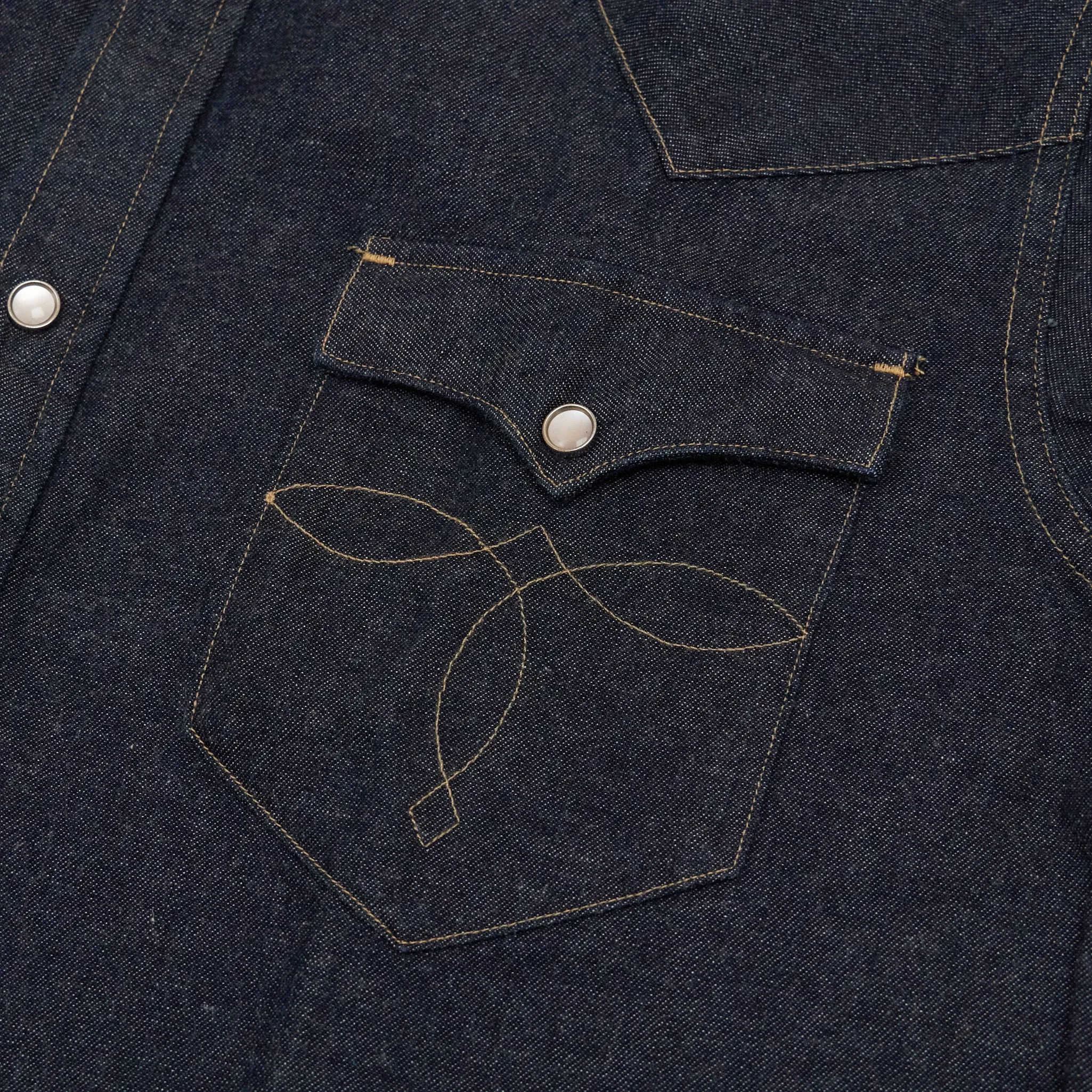 Double RL Classic Denim Buffalo Western Shirt Rinsed sold by DeeCee style product image thumbnail 3