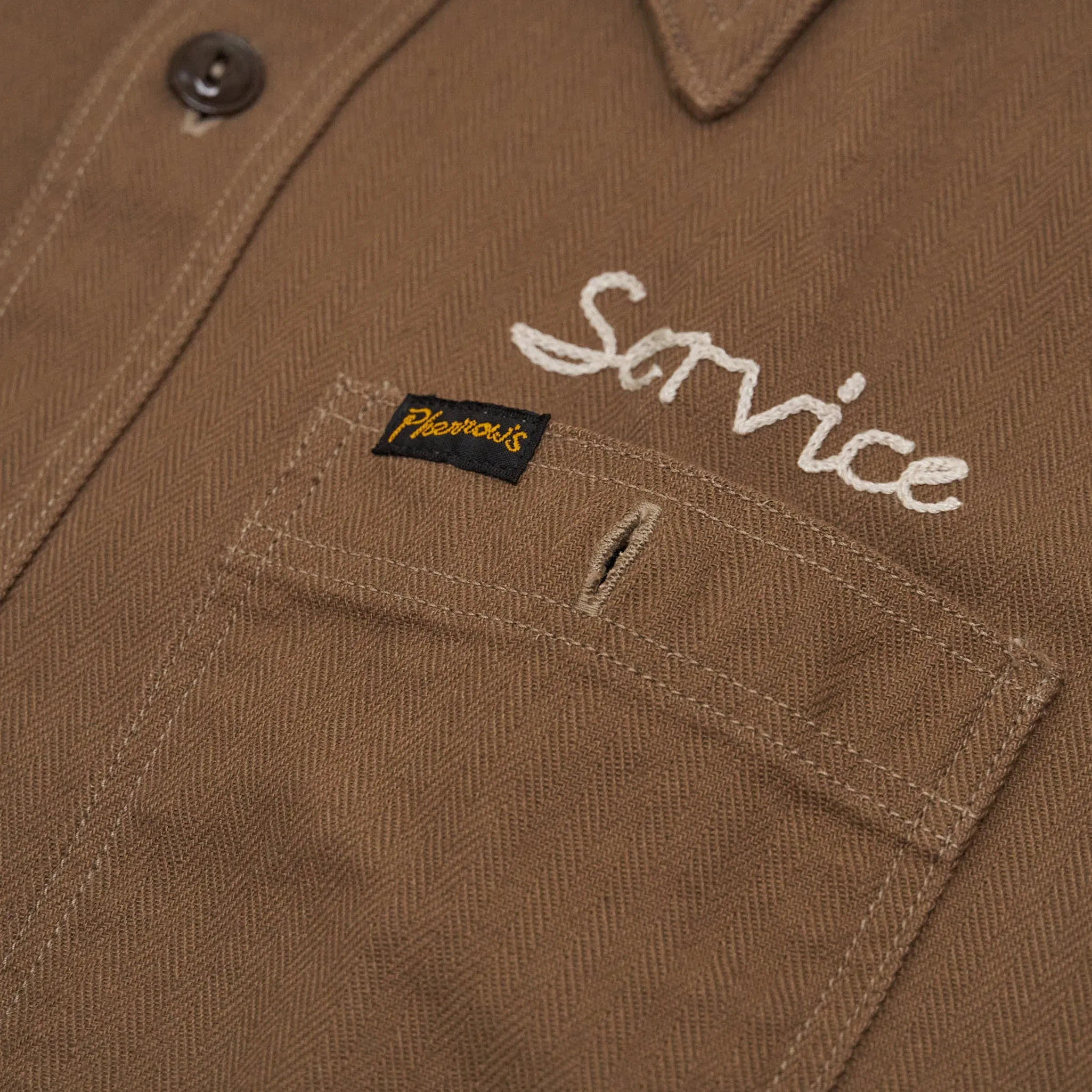 Pherrows Herringbone Garage Work Overshirt sold by DeeCee style product image thumbnail 3