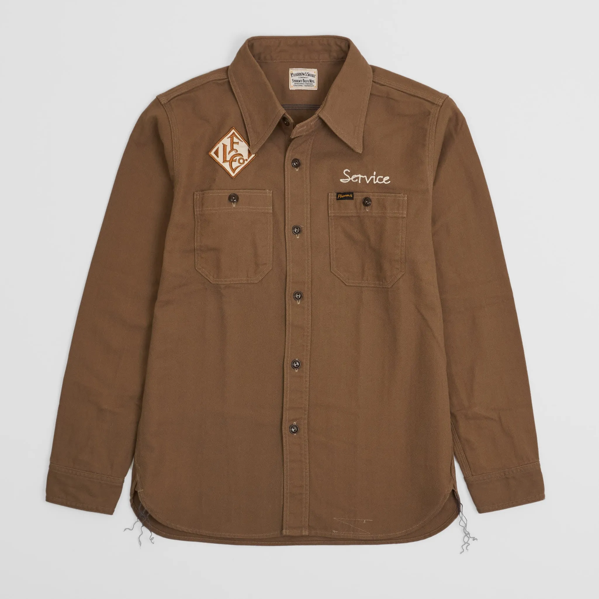 Pherrows Herringbone Garage Work Overshirt sold by DeeCee style