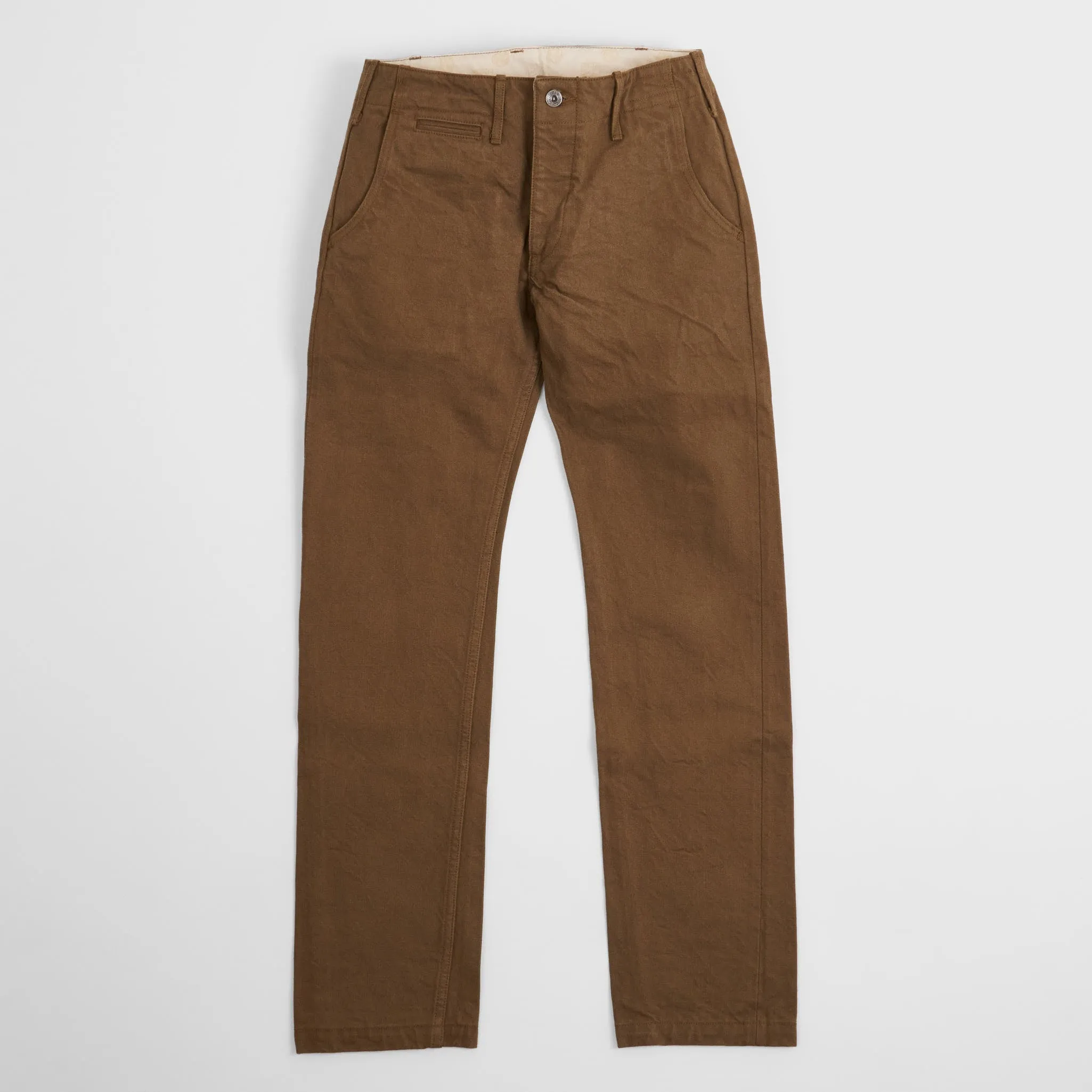 Samurai Jeans Heavy 15oz. Chino Trousers Brown sold by DeeCee style