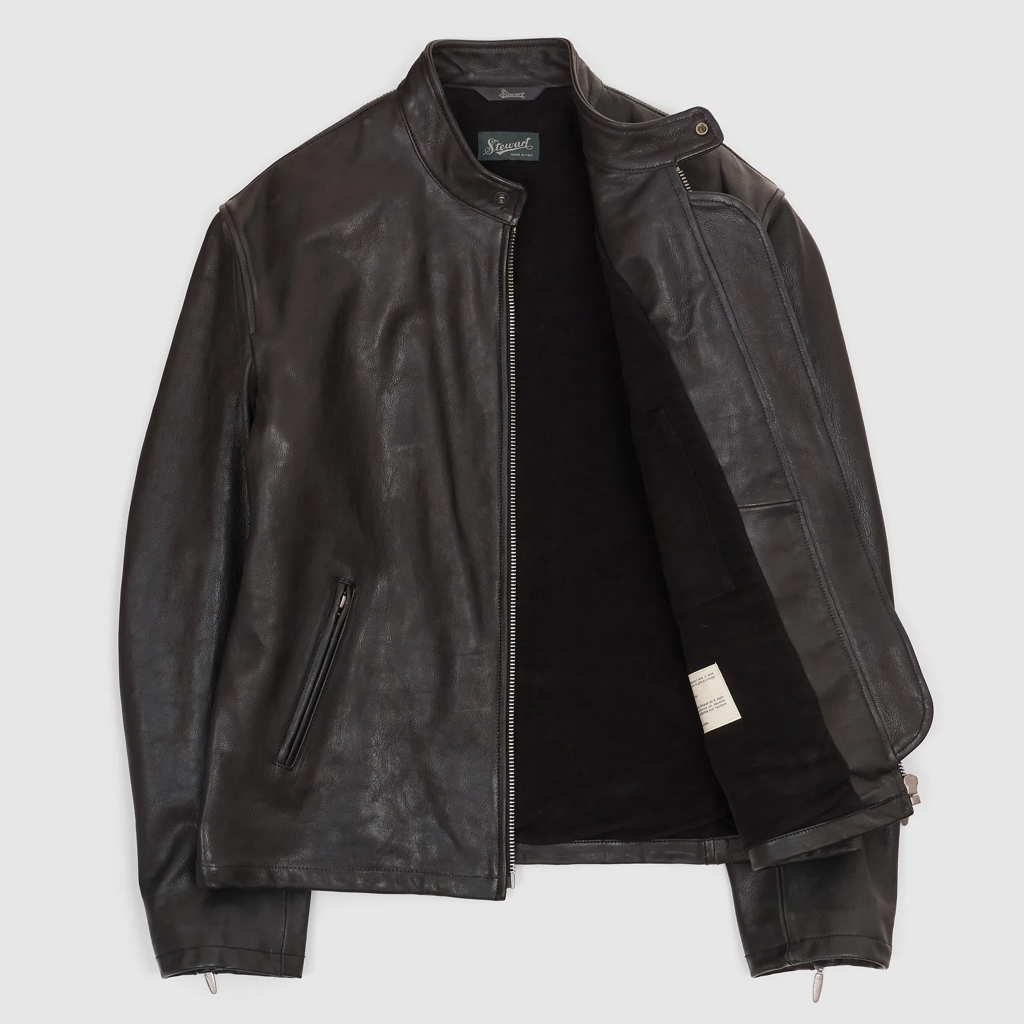 Stewart Cafe Racer Leather Jacket sold by DeeCee style product image thumbnail 2