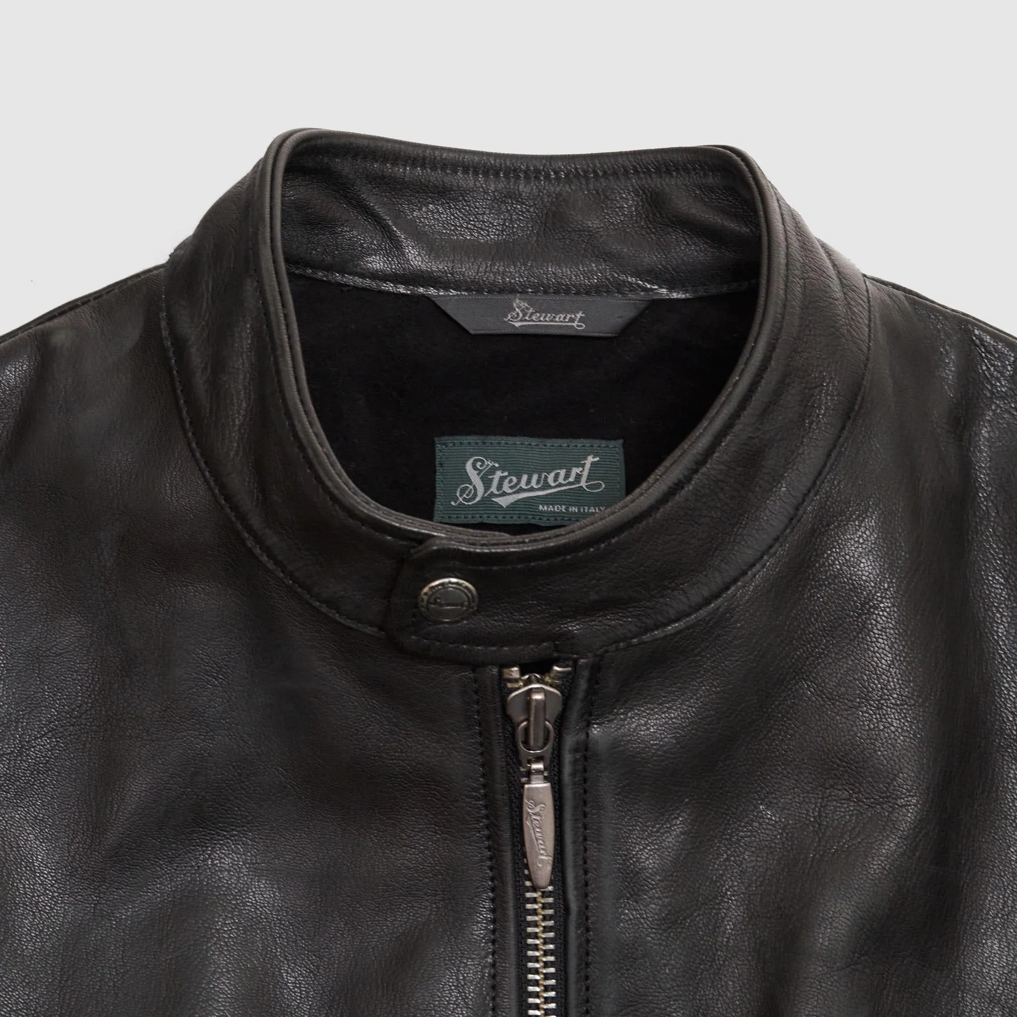 Stewart Cafe Racer Leather Jacket sold by DeeCee style product image thumbnail 3