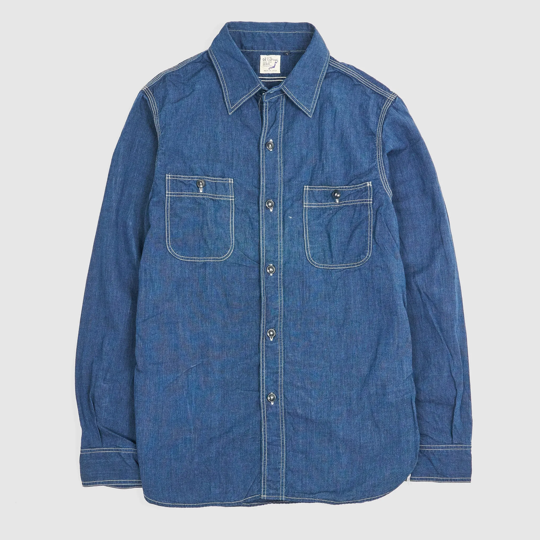 OrSlow Chambray Work Shirt sold by DeeCee style