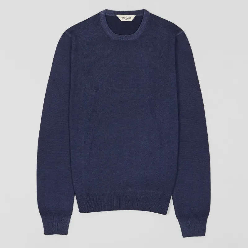 Gran Sasso Stone Washed Merino Crew Neck Pullover sold by DeeCee style