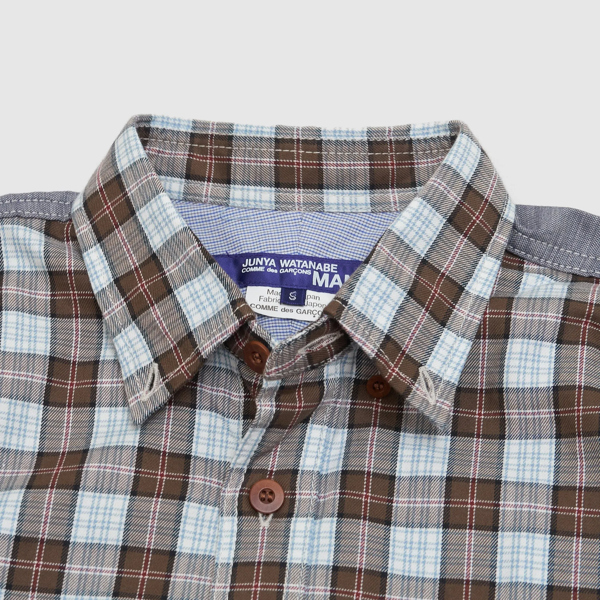 Junya Watanabe Man Brown Check Shirt sold by DeeCee style product image thumbnail 3