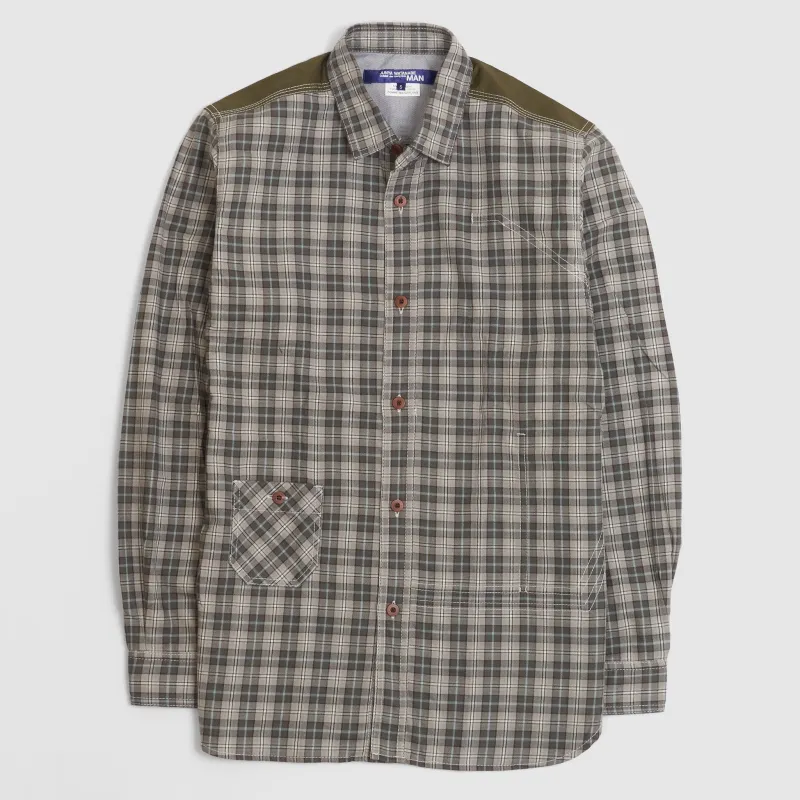 Junya Watanabe Man Green Check Work Shirt sold by DeeCee style